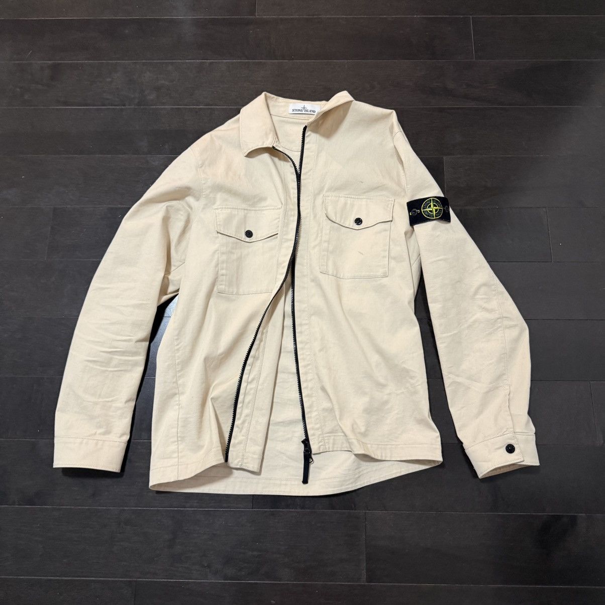 Stone Island Stone Island Garment Dyed Zip Shirt Size US XL / EU 56 / 4 - 1 Thumbnail