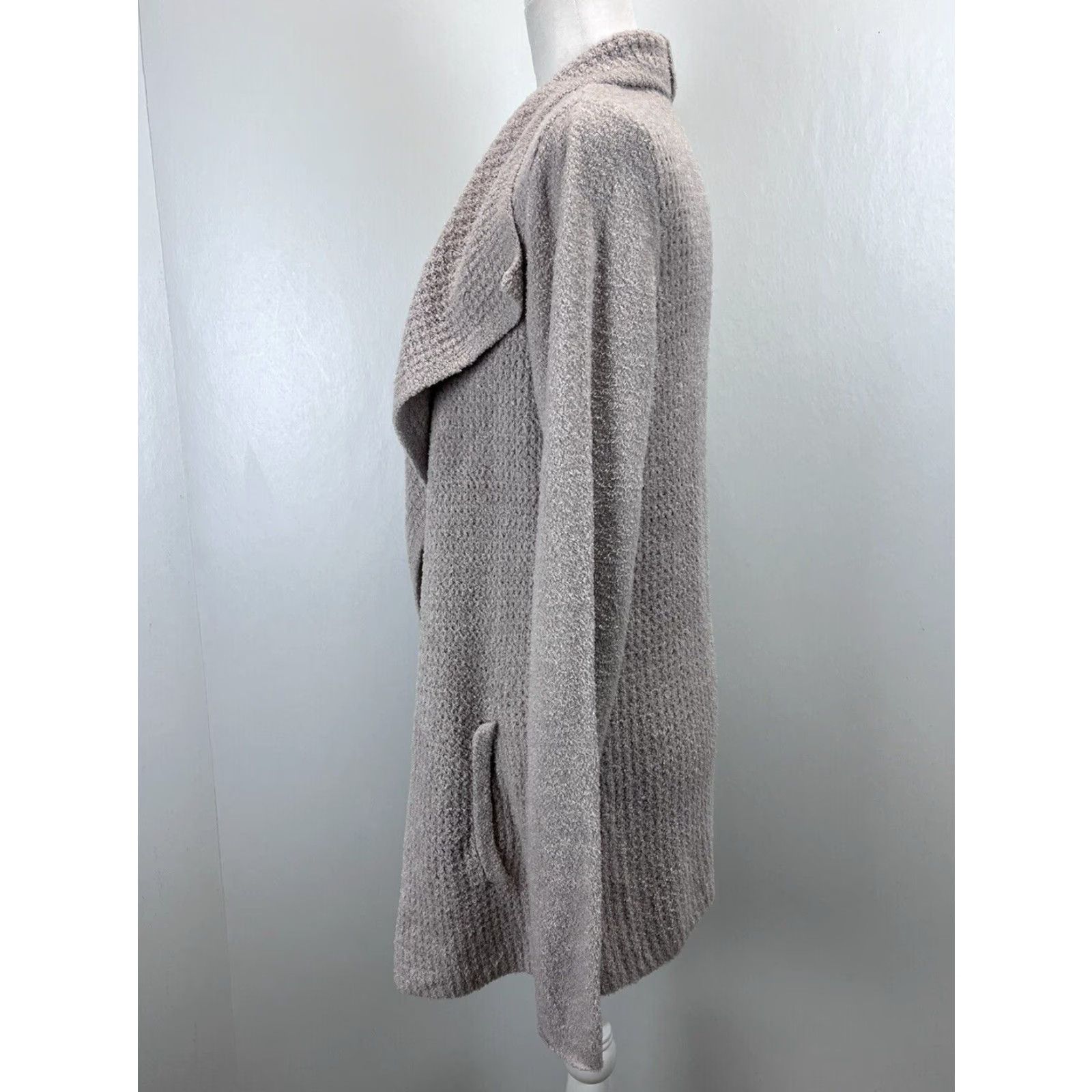Vintage Barefoot Dreams Cozy Chic Cardigan Sweater Women's Large Pink/Grey Long Sleeve Soft Casual Size L / US 10 / IT 46 - 2 Thumbnail