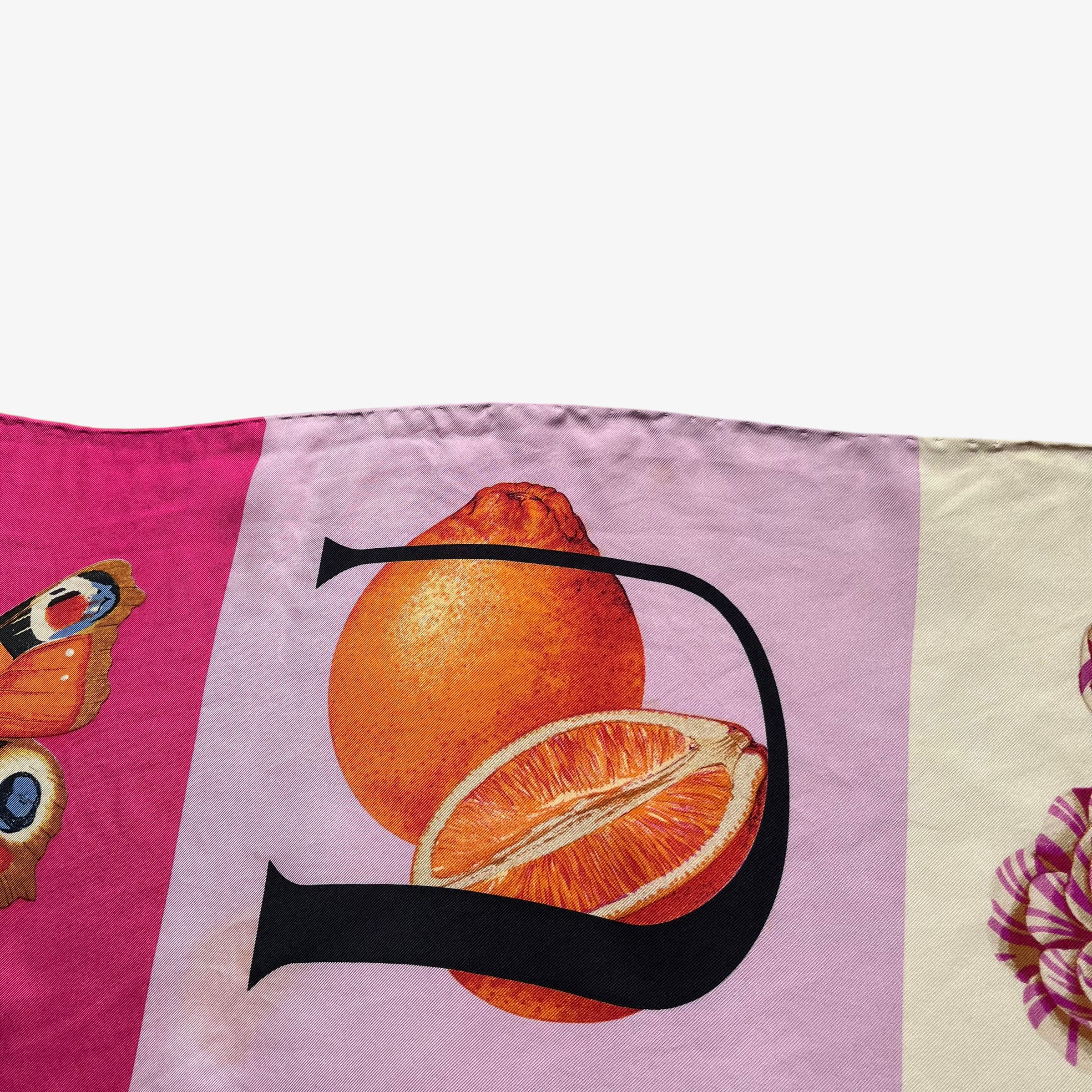 Gucci Vintage 90s Gucci Patchwork Spell Out Print Pink Silk Scarf Size ONE SIZE - 6 Thumbnail