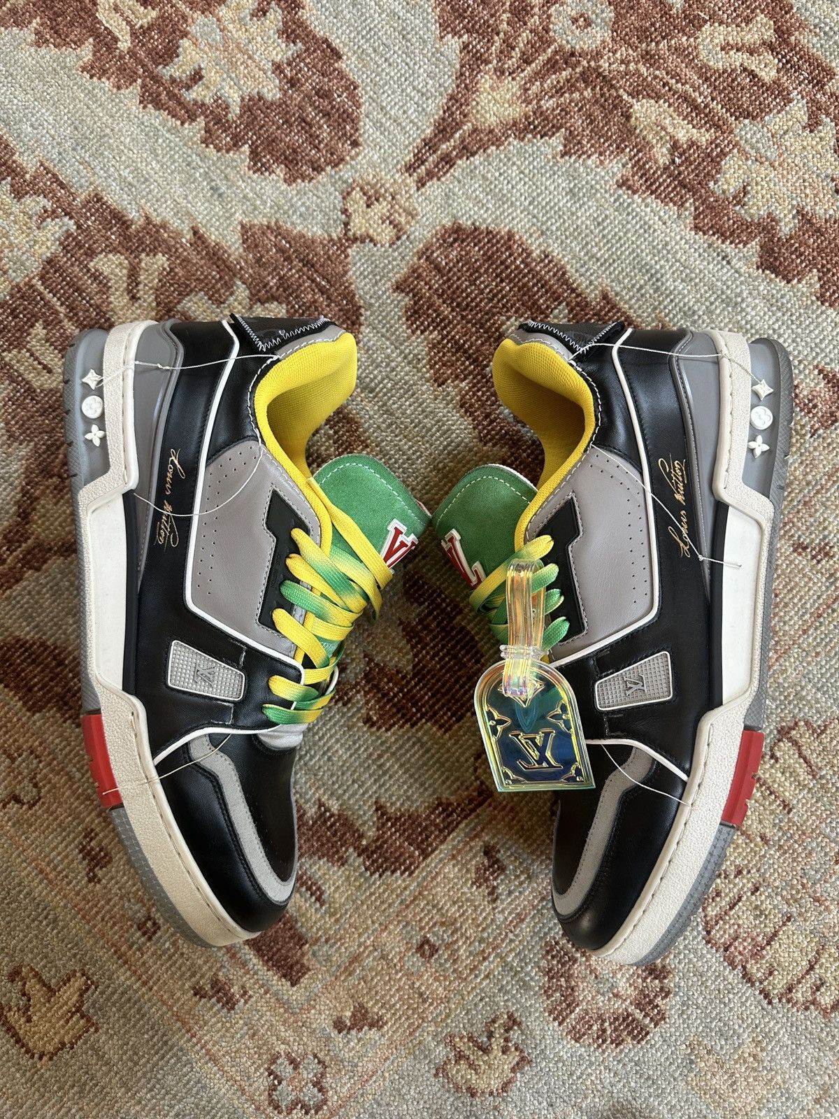 image of Louis Vuitton Ss21 Virgil Abloh Trainer Sneaker in Black, Men's (Size 11)