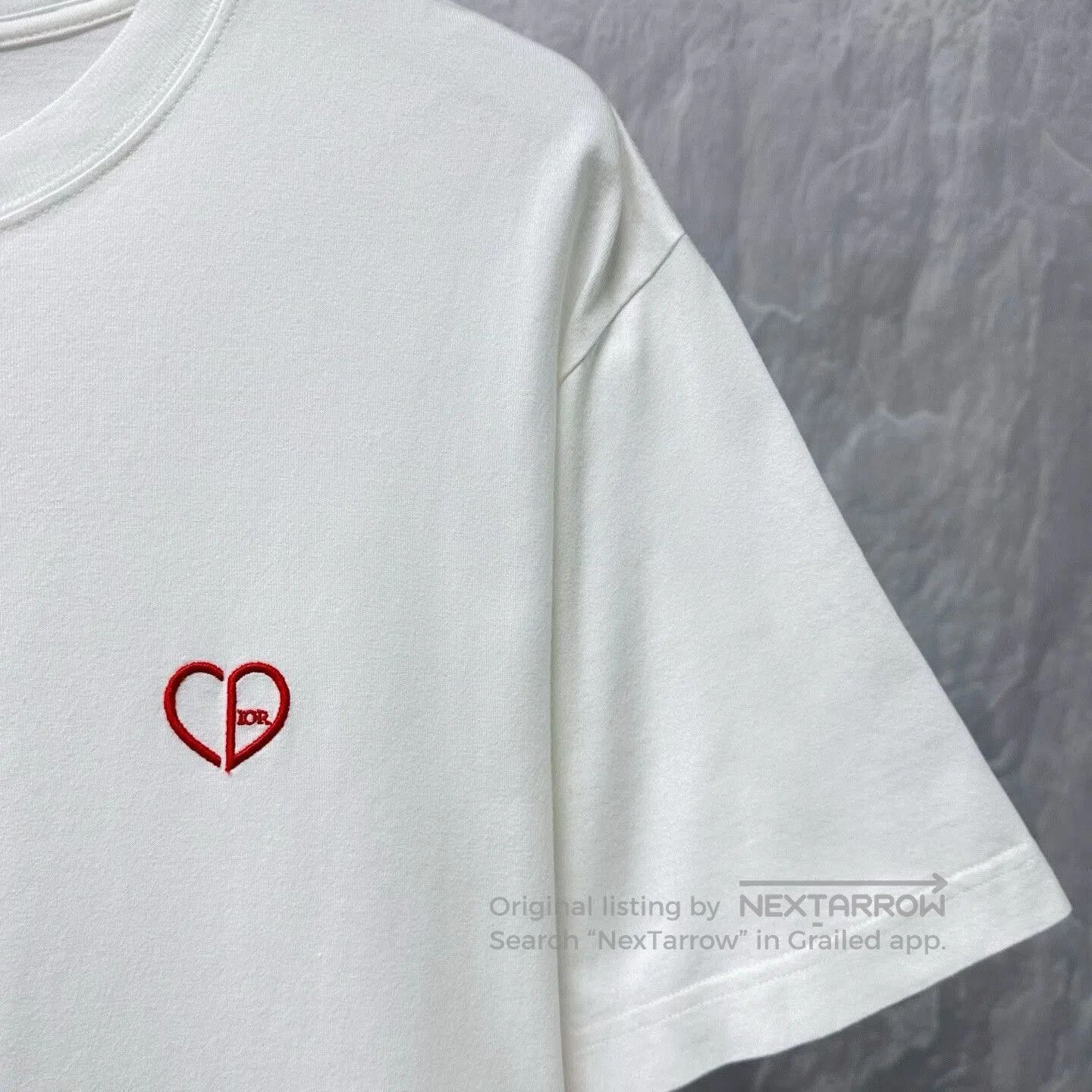 Dior dior embroidered heart short sleeve t-shirt. Size L / US 10 / IT 46 - 3 Thumbnail