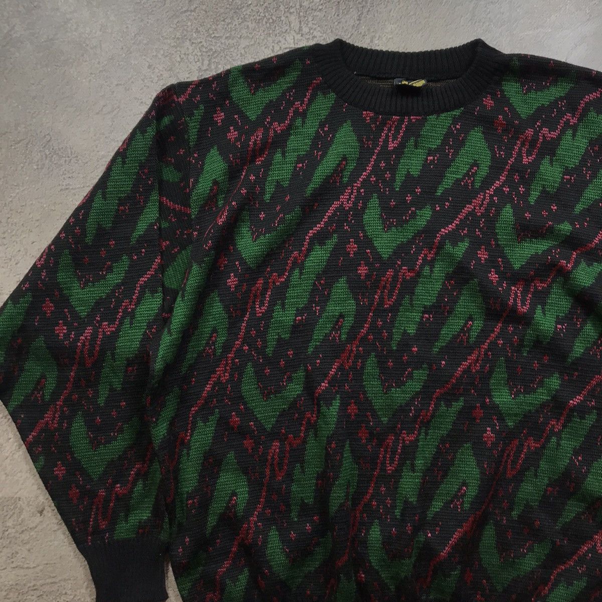 Vintage Vintage 90s Abstract Knit Sweater Oversized Grunge Y2K M Size US M / EU 48-50 / 2 - 2 Thumbnail