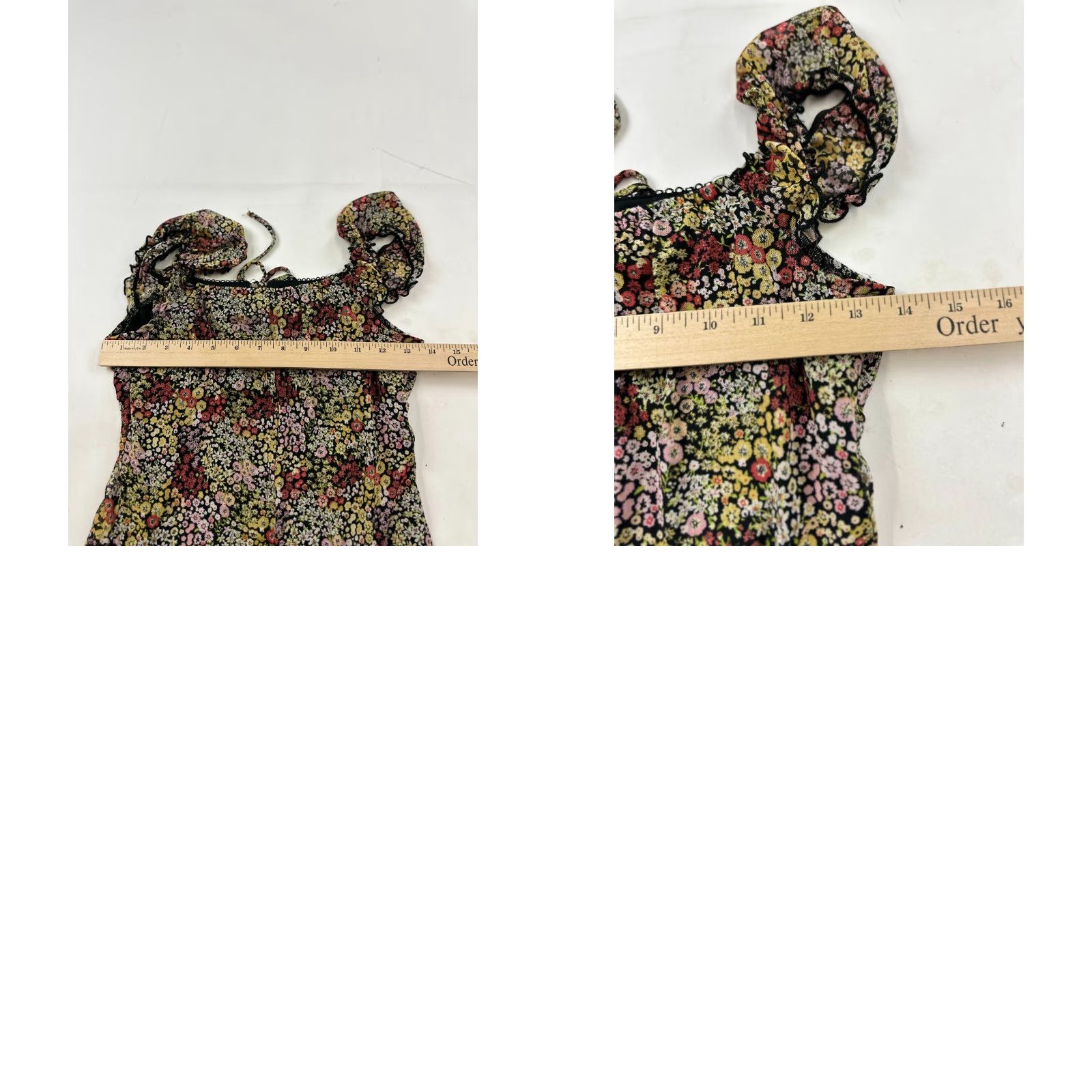 Vintage Stitch Pine Dress Womens Small Multi Floral Stretch Off Shoulder Maxi Slit Size S / US 4 / IT 40 - 8 Thumbnail