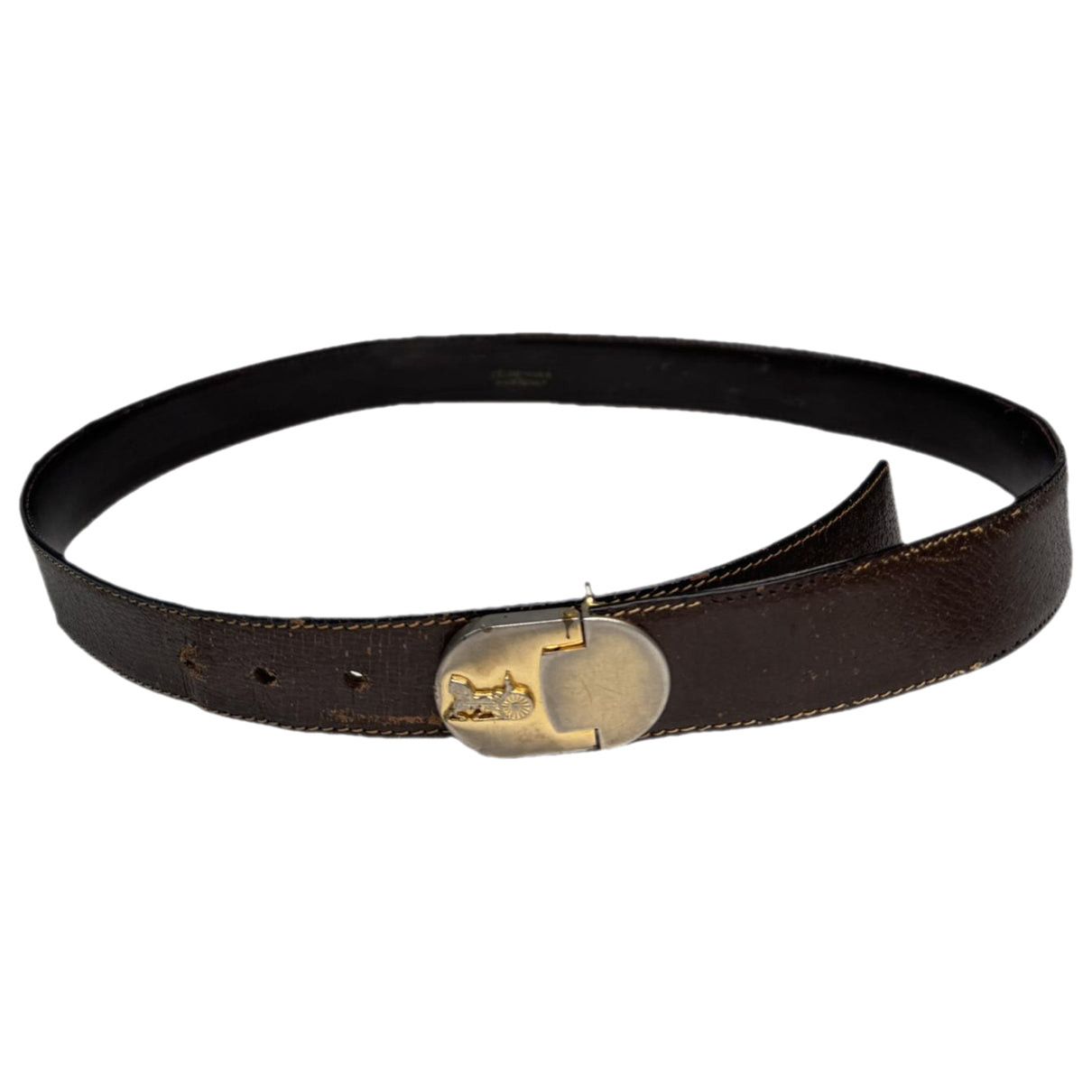 Celine Triomphe Brown Leather Belt Size ONE SIZE - 1 Thumbnail