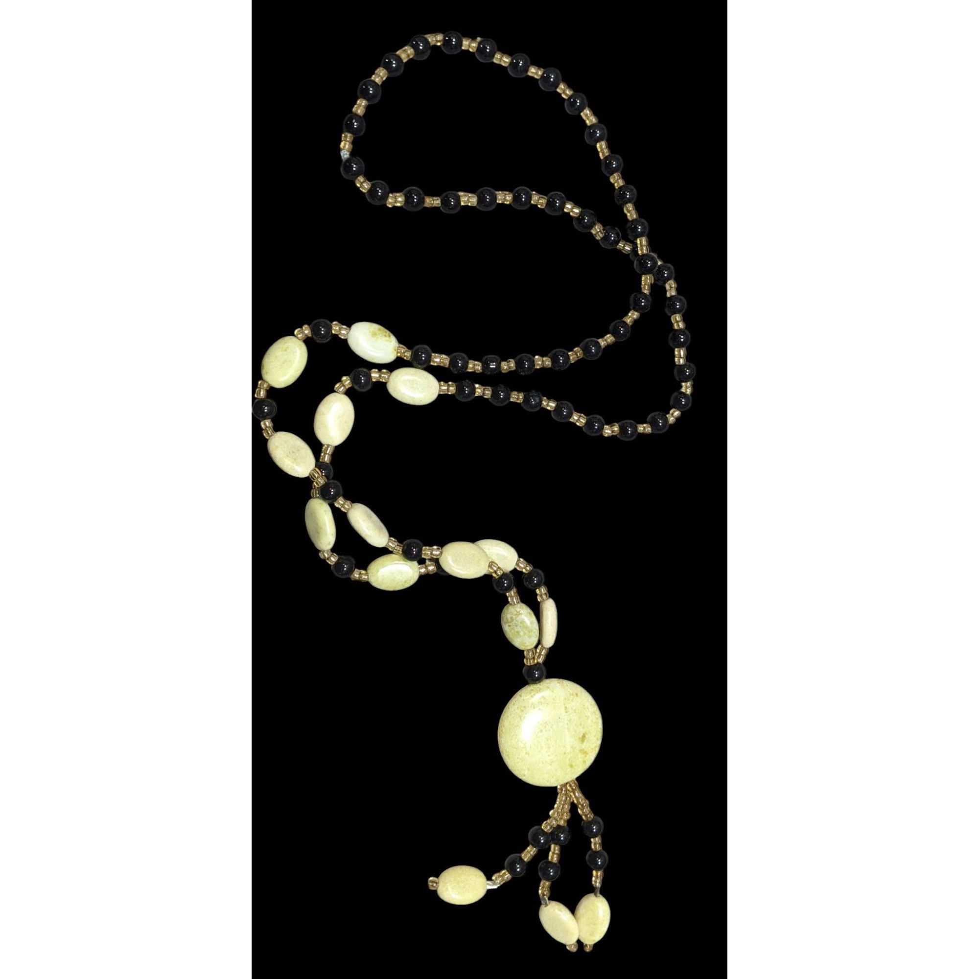 Handmade Vintage Handmade Stone And Glass Beaded Necklace Size ONE SIZE - 1 Thumbnail