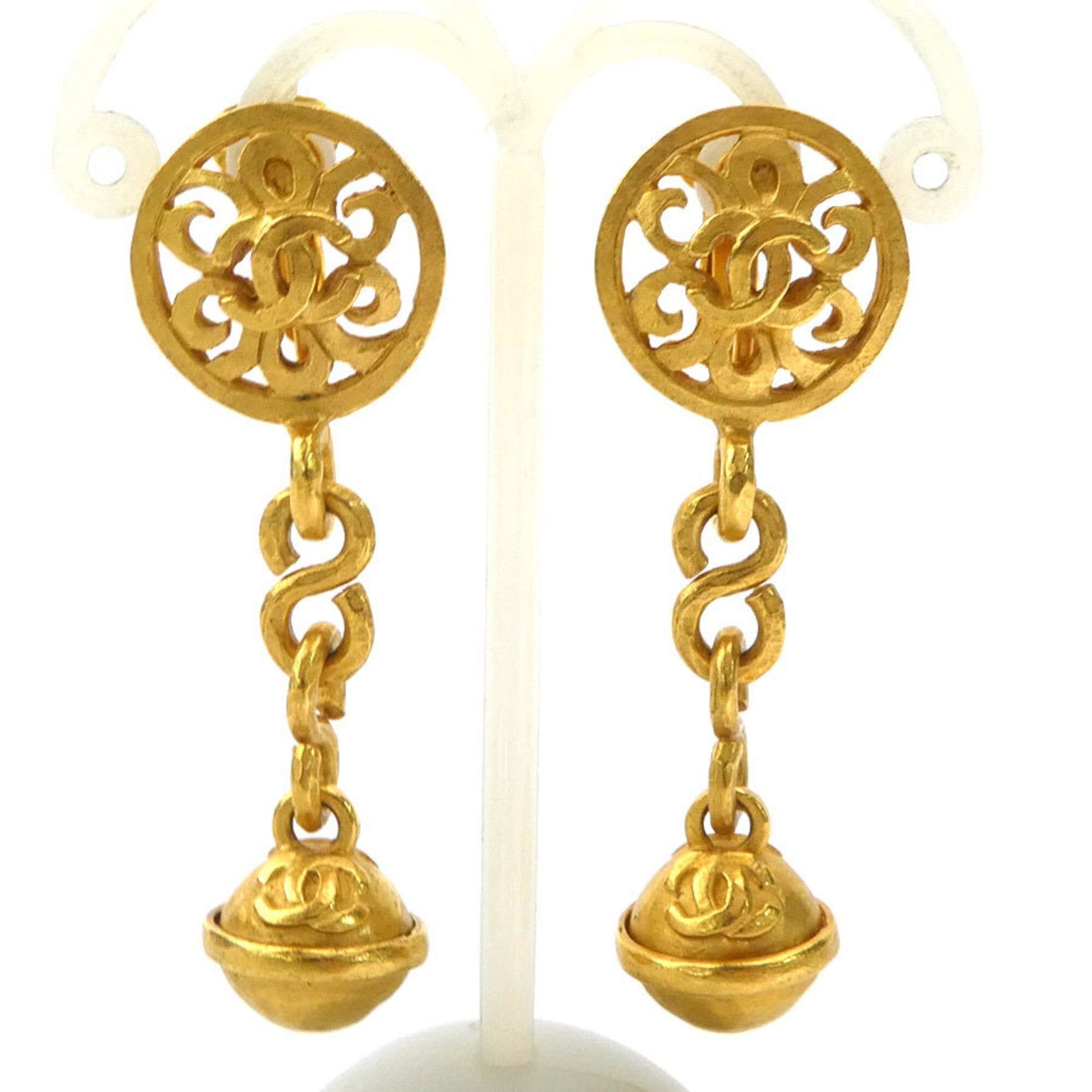 Chanel Chanel earrings, Coco Mark design, metal, gold, women's, e61892c Size ONE SIZE - 1 Thumbnail