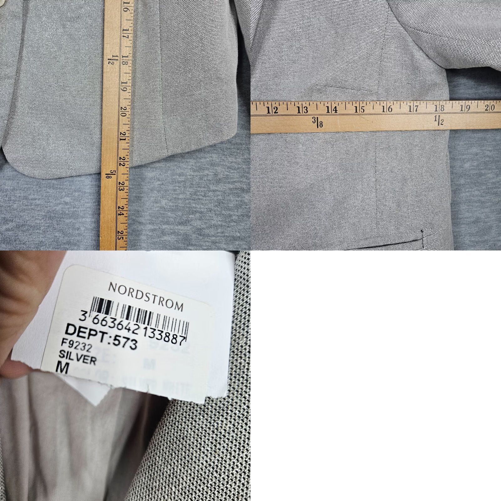 Vintage FRNCH Paris Women's Silver Lined Blazer Jacket M NEW Fabric Polyester/Cotton Zip Waist Logo Button Lined VINTAGE No? Size M / US 6-8 / IT 42-44 - 8 Thumbnail