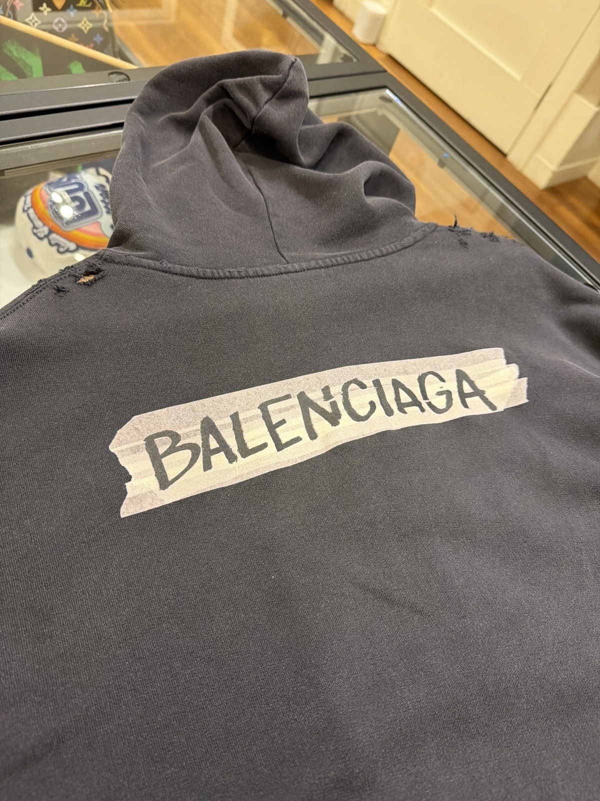 Balenciaga Balenciaga Tape Logo Full Zip Hoodie Size US S / EU 44-46 / 1 - 3 Thumbnail