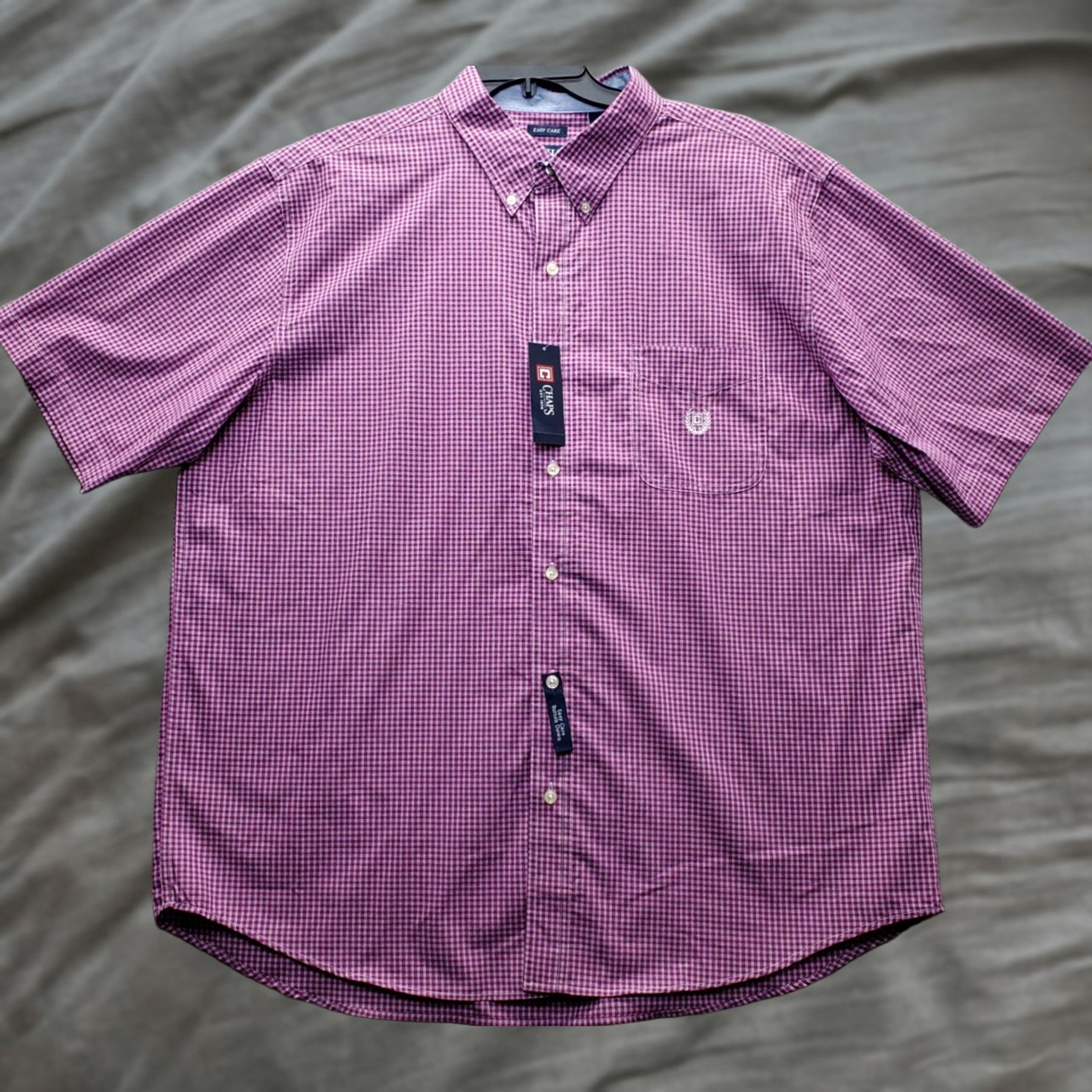 Chaps Chaps Shirt Mens XXL Multi Gingham Easy Care Short Sleeve Button-Down Shirt Size US XXL / EU 58 / 5 - 1 Thumbnail