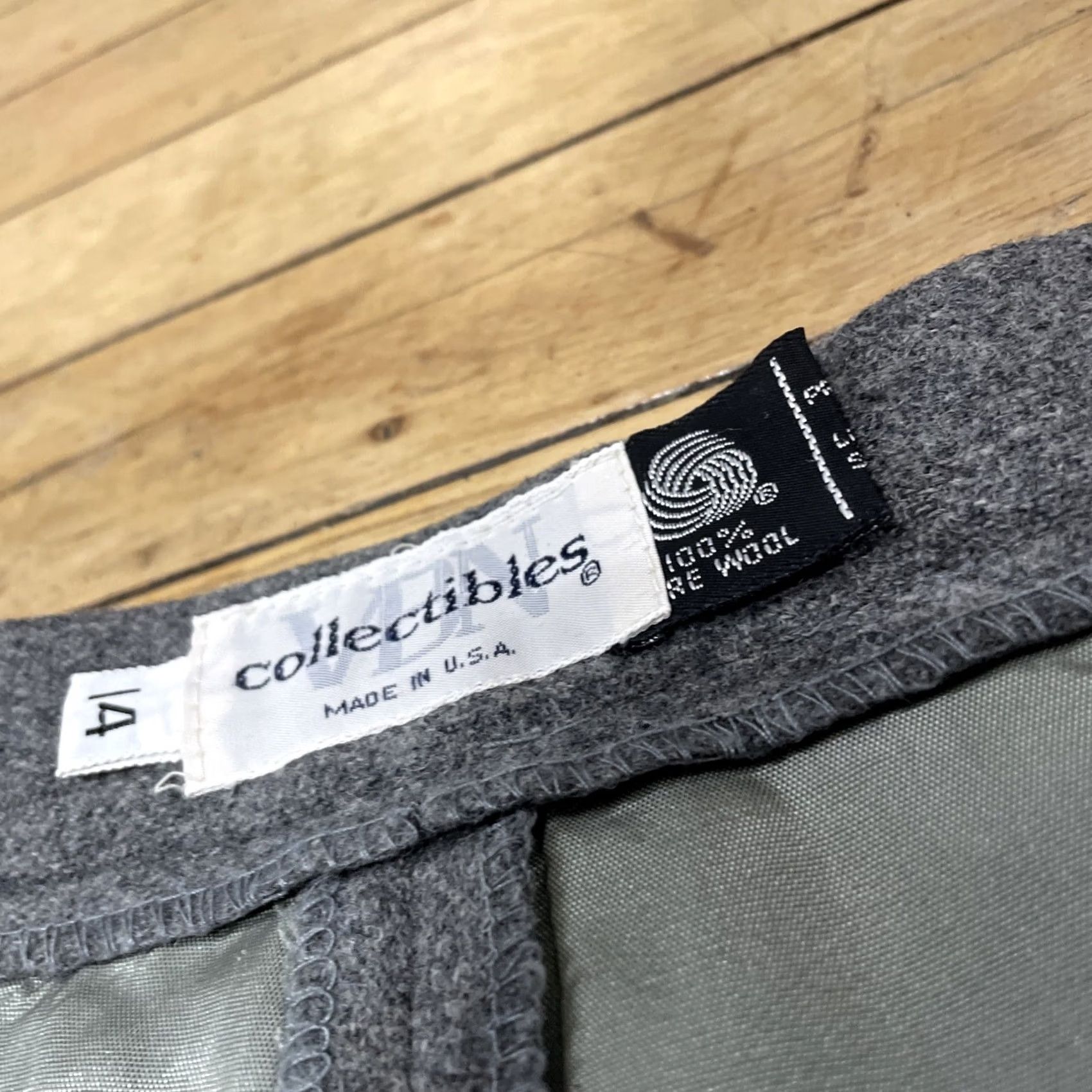 Vintage VINTAGE Collectibles Gray Wool Dress Pants Women 14 32x30 Flat Front Zipper Button USA Made Professional Size 36" / US 14 / IT 50 - 5 Thumbnail