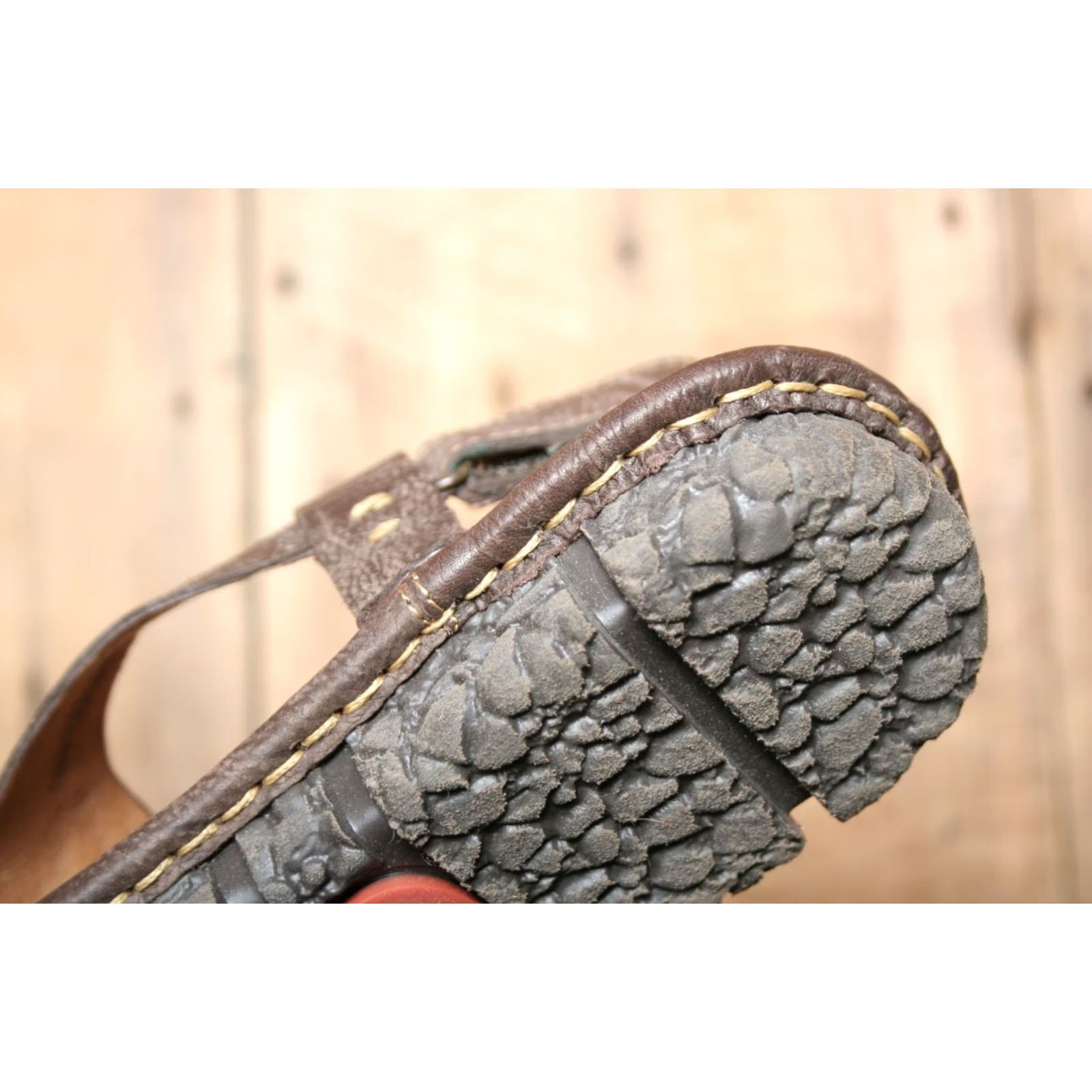 Born VINTAGE BORN Aegean Brown Beaded T-Strap Leather Slingback Sandals Women's Sz. 10 Size US 10 / IT 40 - 6 Thumbnail