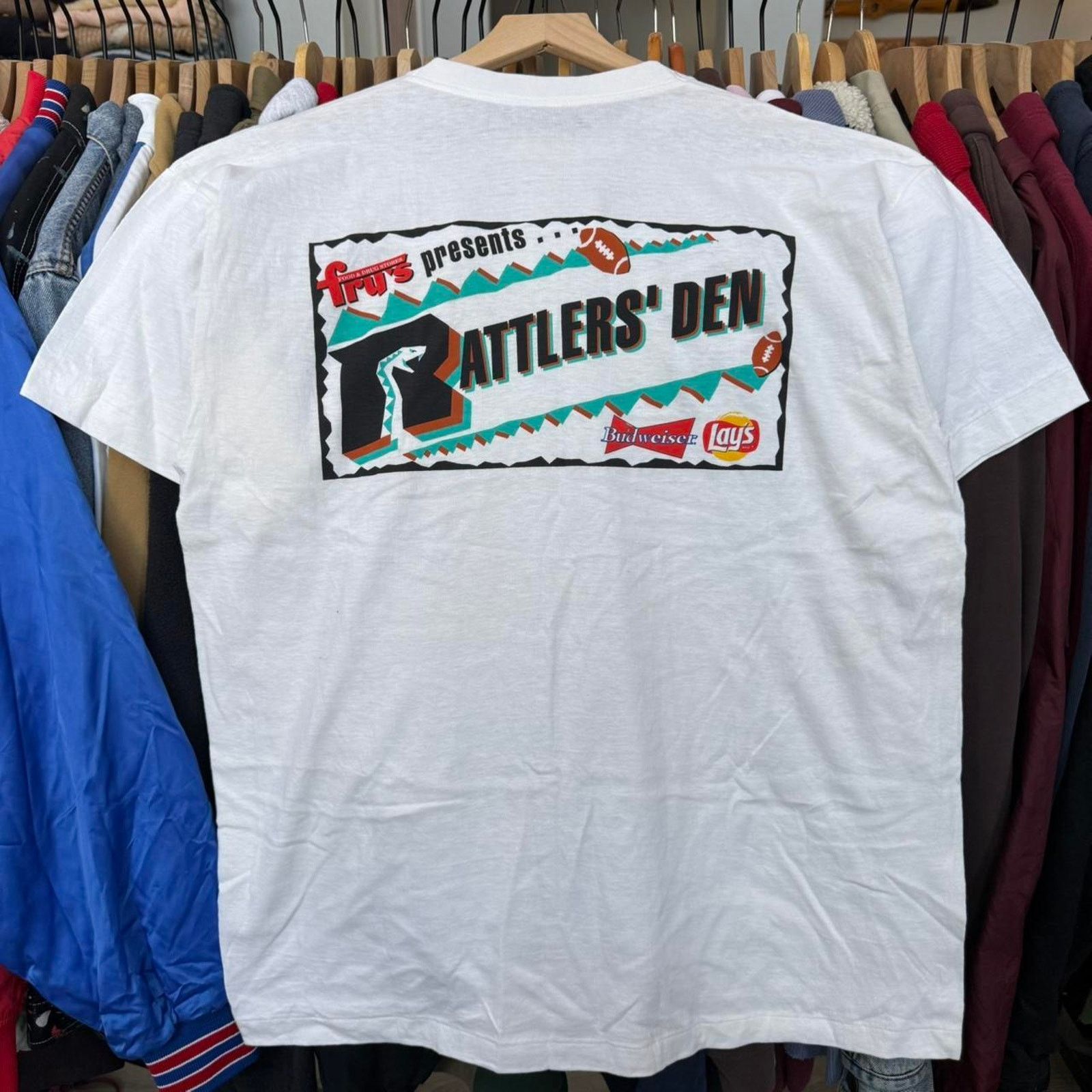 Other Vintage 90s Arizona Rattlers Signed Football T-Shirt White Size US XL / EU 56 / 4 - 3 Thumbnail