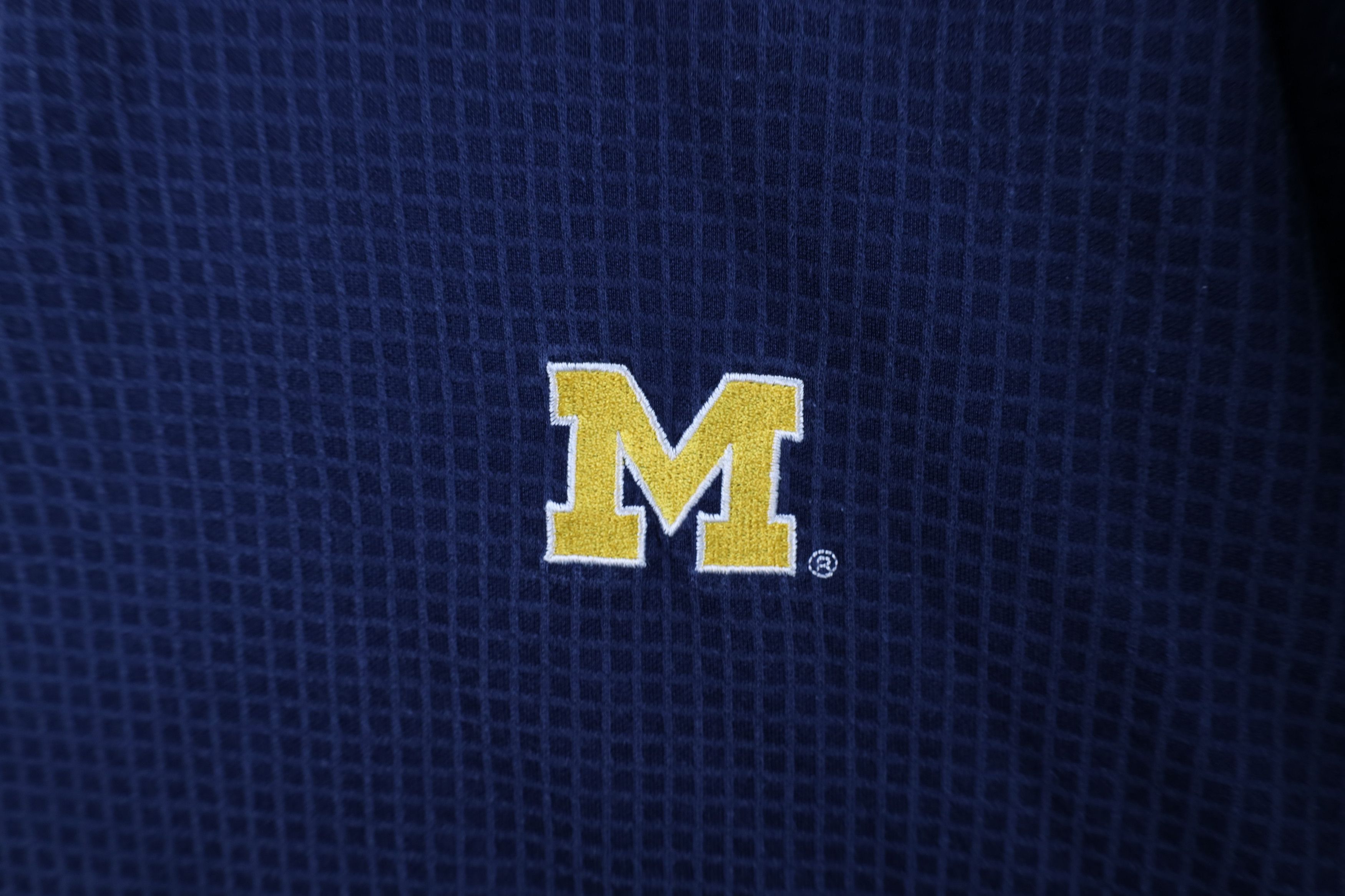 Nike Vintage Nike Mini Swoosh University of Michigan Thermal Polo Size US XXL / EU 58 / 5 - 5 Thumbnail