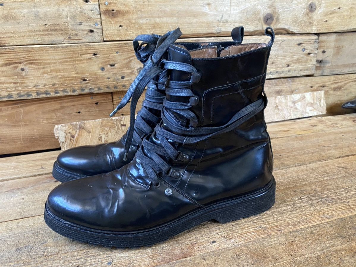 Alexander McQueen × Designer Alexander mc queen black patent leather lace boots sz41 Size US 8 / EU 41 - 6 Thumbnail