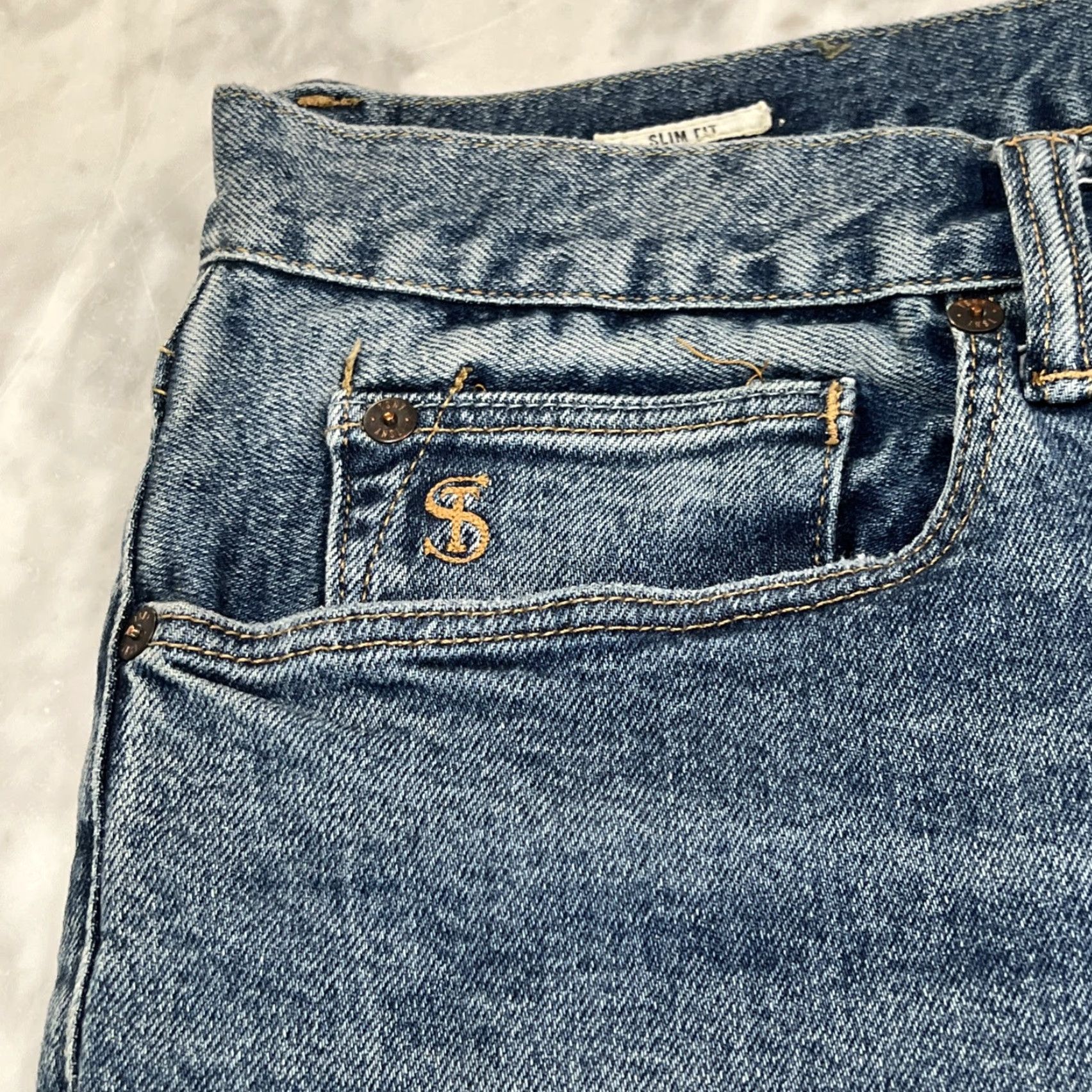 Todd Snyder Todd Snyder Jeans Men’s 38x32 Slim Fit Stretch 5 Pocket Blue Denim Size US 38 / EU 54 - 7 Thumbnail