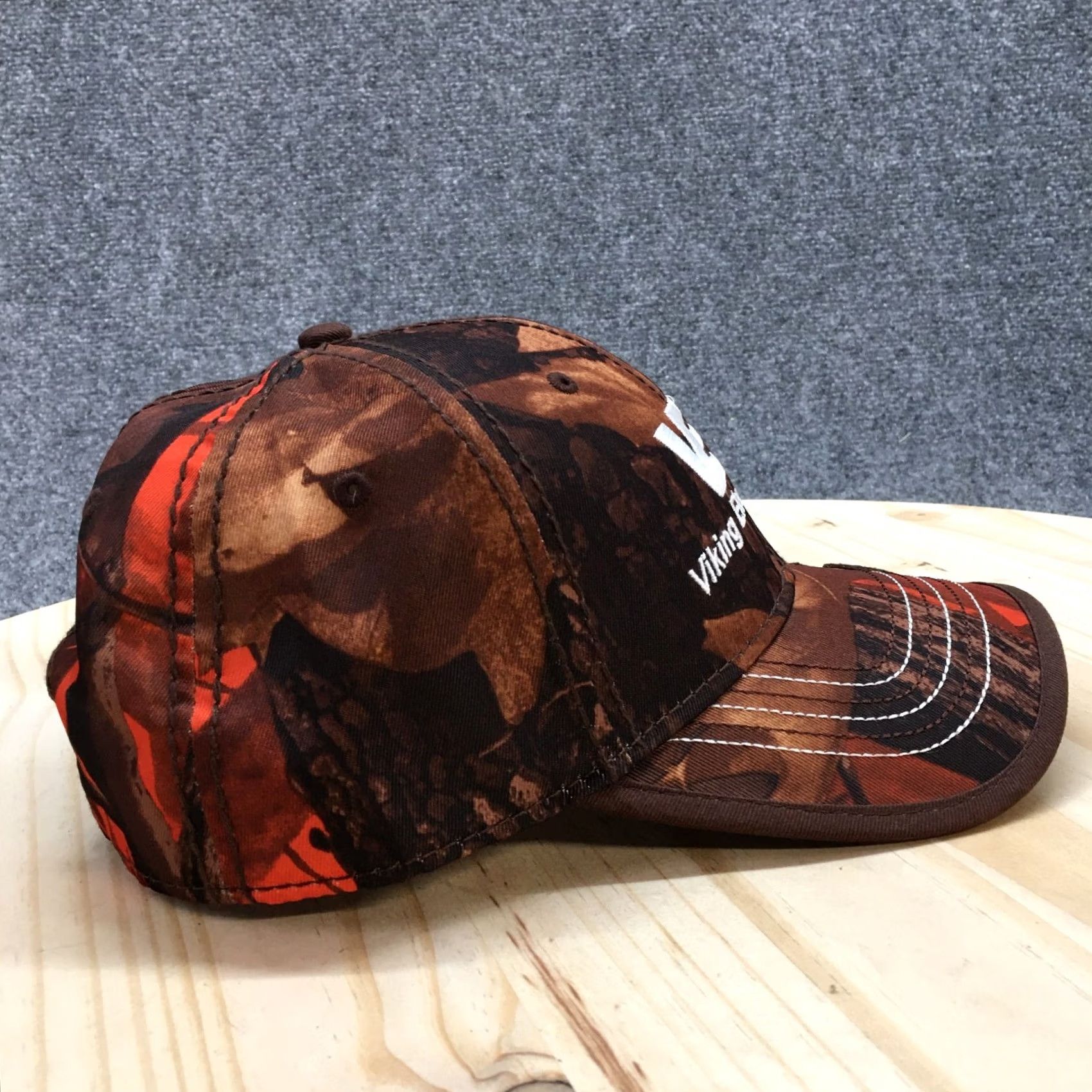 Vintage Viking Electric Supply 64 Baseball Cap Hat Mens Brown Orange Camo OS Curved Brim Size ONE SIZE - 5 Thumbnail