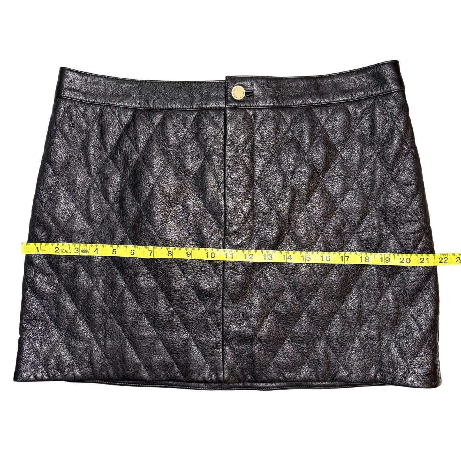 Frame FRAME Quilted Lamb Leather Miniskirt XL Size 32" / US 10 / IT 46 - 10 Thumbnail