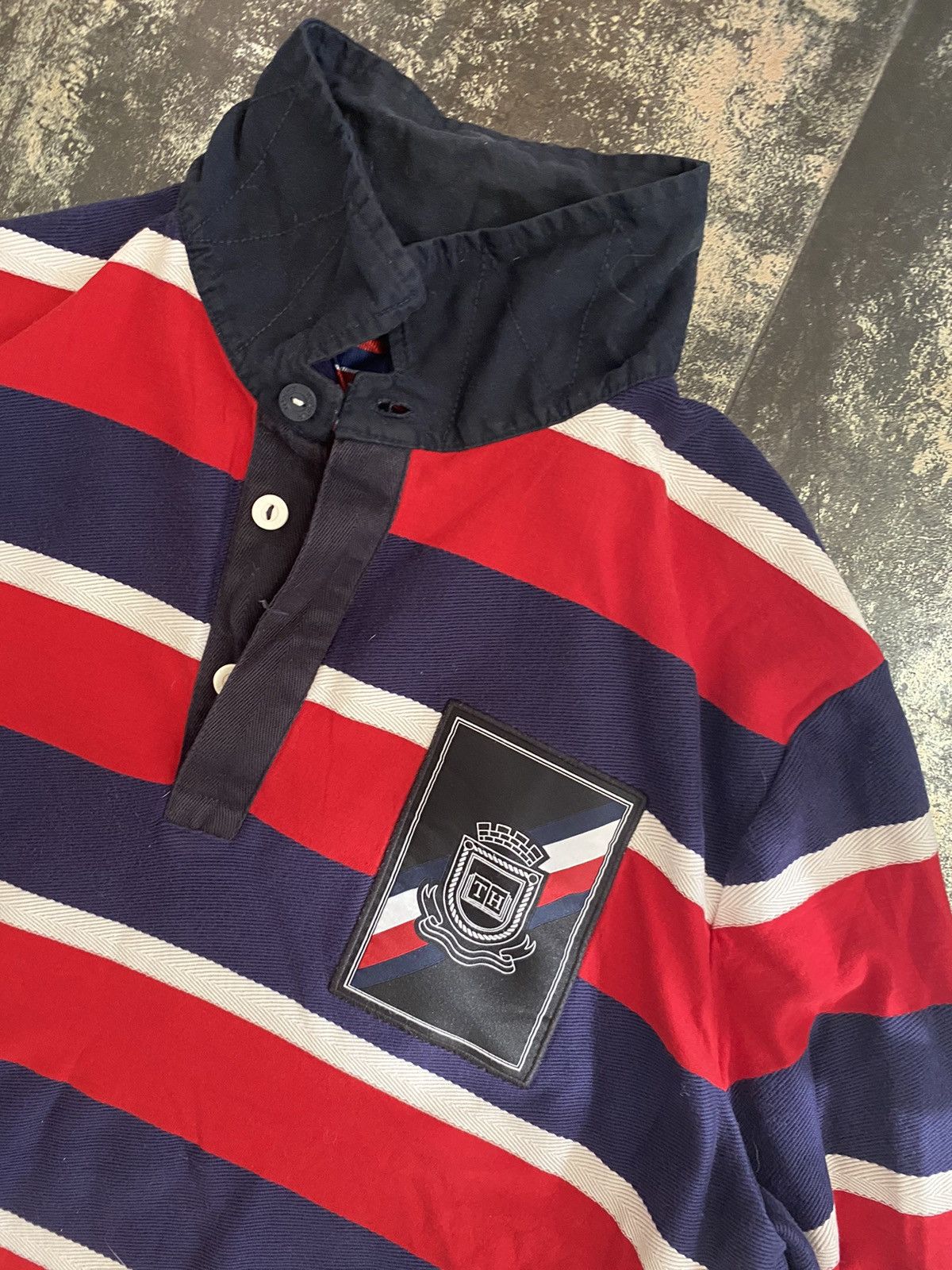 Polo Ralph Lauren × Vintage Polo Ralph Lauren distressed oversized rugby sweatshirt Size US L / EU 52-54 / 3 - 4 Thumbnail