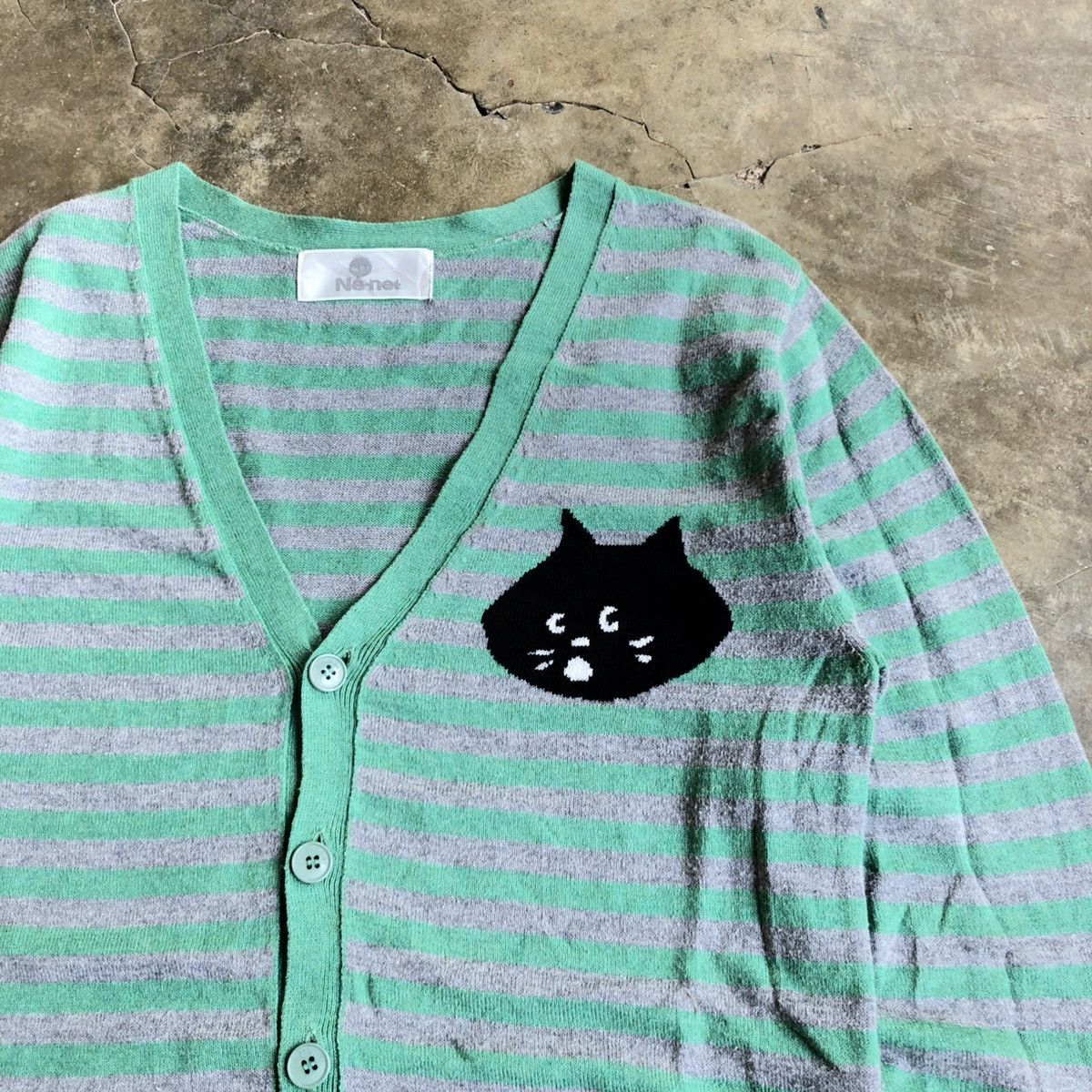 Ne-Net Vintage Issey Miyake Ne-Net Cat Logo Stripe Cardigan Size US S / EU 44-46 / 1 - 3 Thumbnail