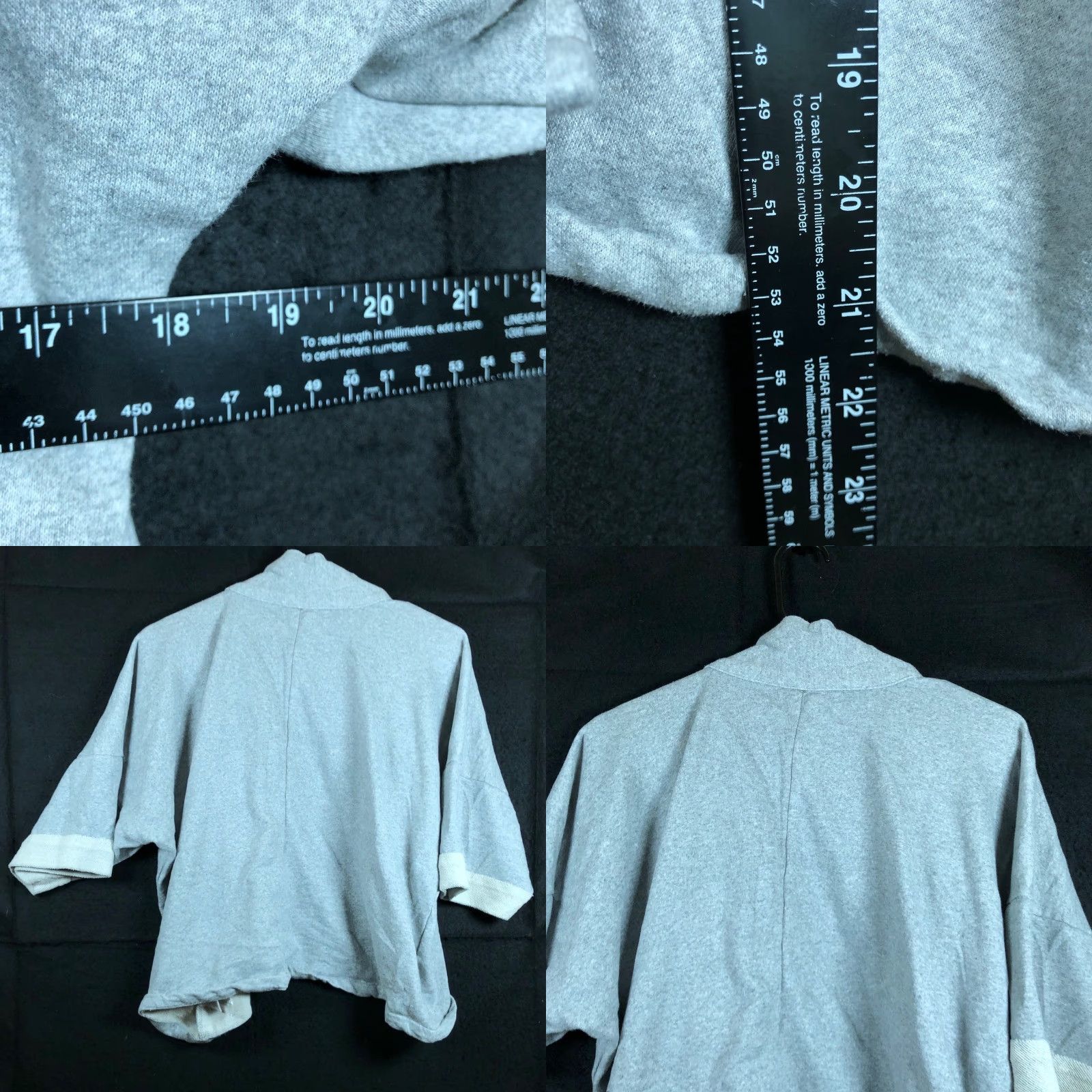 Ann Taylor VINTAGE LOFT Womens Cardigan Gray Open Front 3/4 Sleeve Cotton Blend One Size Cardigan, Knit, Solid, Casual, Workwear, Regular, Women Size ONE SIZE - 8 Thumbnail
