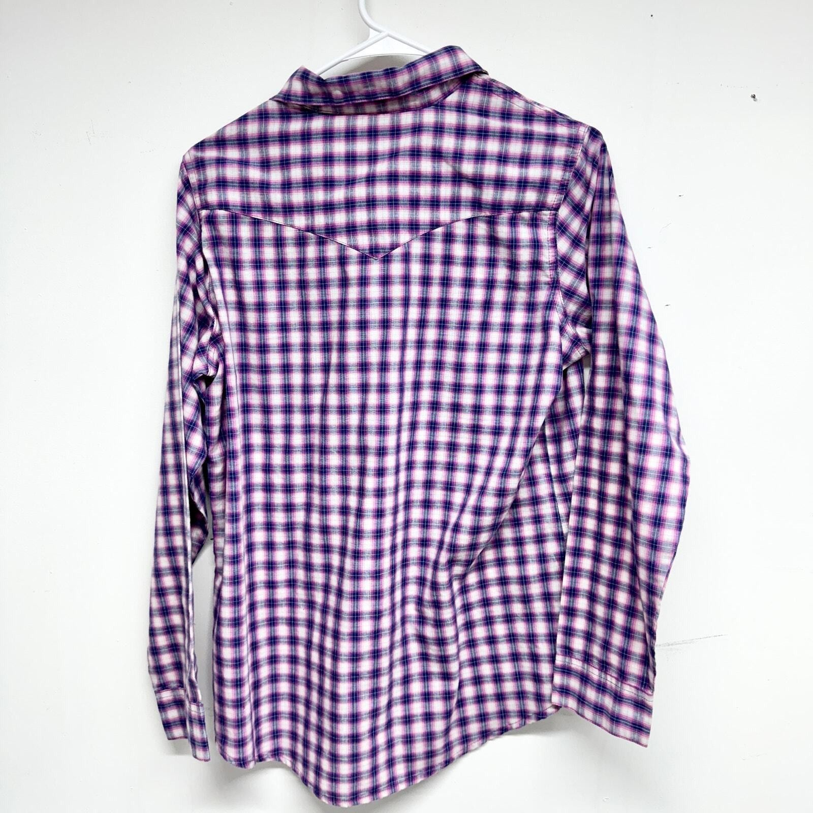 Wrangler Wrangler Pearl Snap Long Sleeve Plaid Button Down Medium Size M / US 6-8 / IT 42-44 - 3 Thumbnail