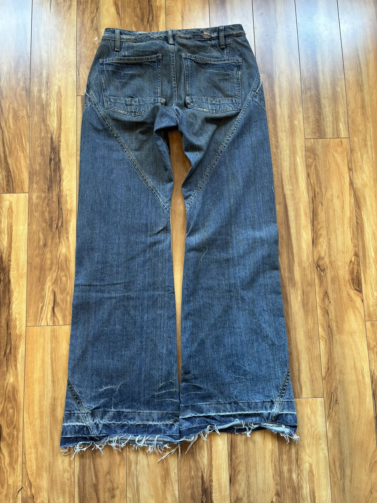 Rick Owens ‘04 Rick Owens SLAB Spiral Mud Wax Denim Flare Cut Size US 30 / EU 46 - 5 Thumbnail