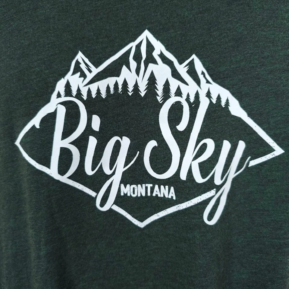 Vintage Big Sky Montana T Shirt Mens Size XL Green Travel Destination Tee Size US XL / EU 56 / 4 - 3 Thumbnail