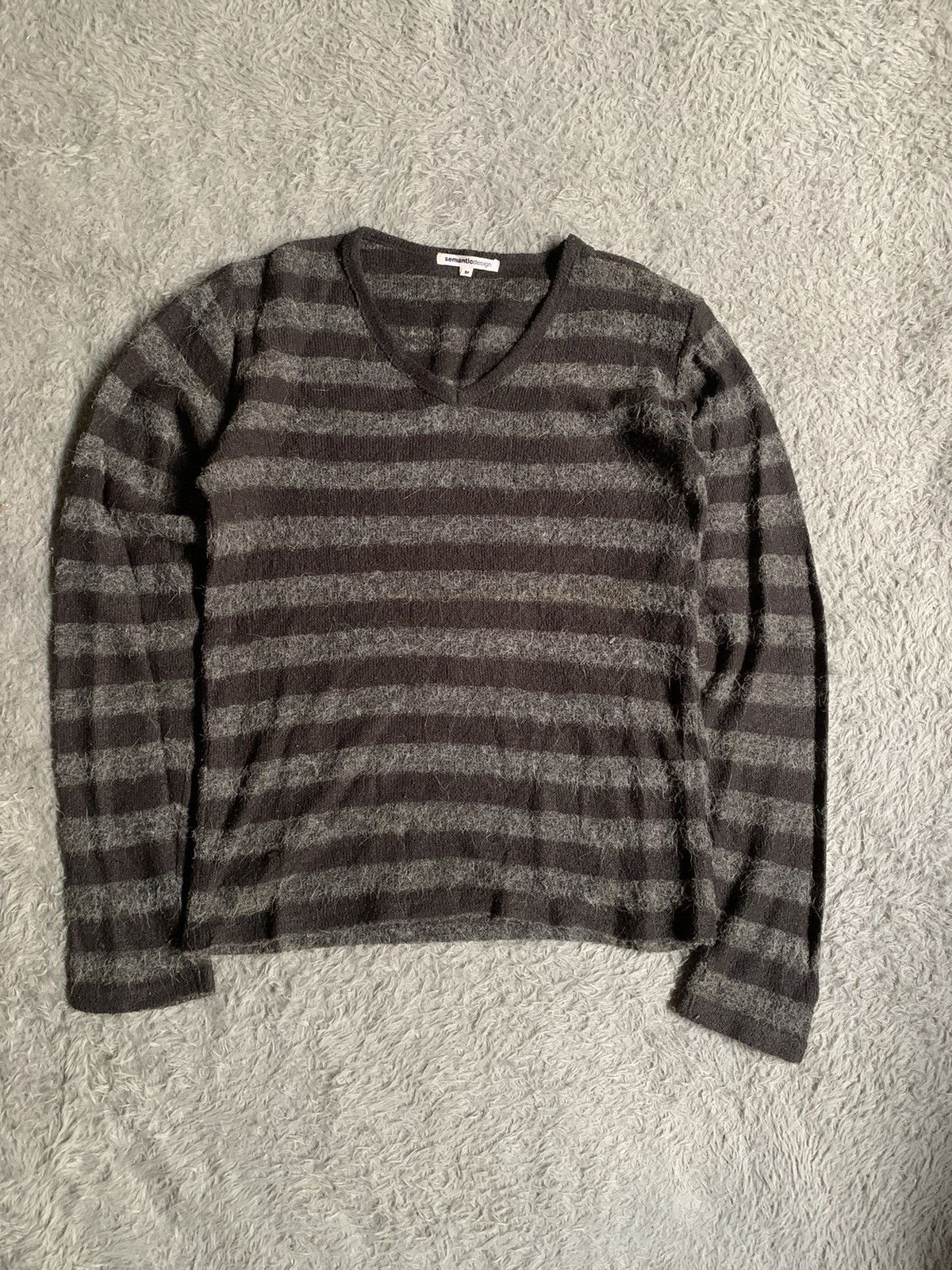 Japanese Brand Vintage Semantic Design Grunge Mohair Stripe Knit erd Size US M / EU 48-50 / 2 - 2 Thumbnail