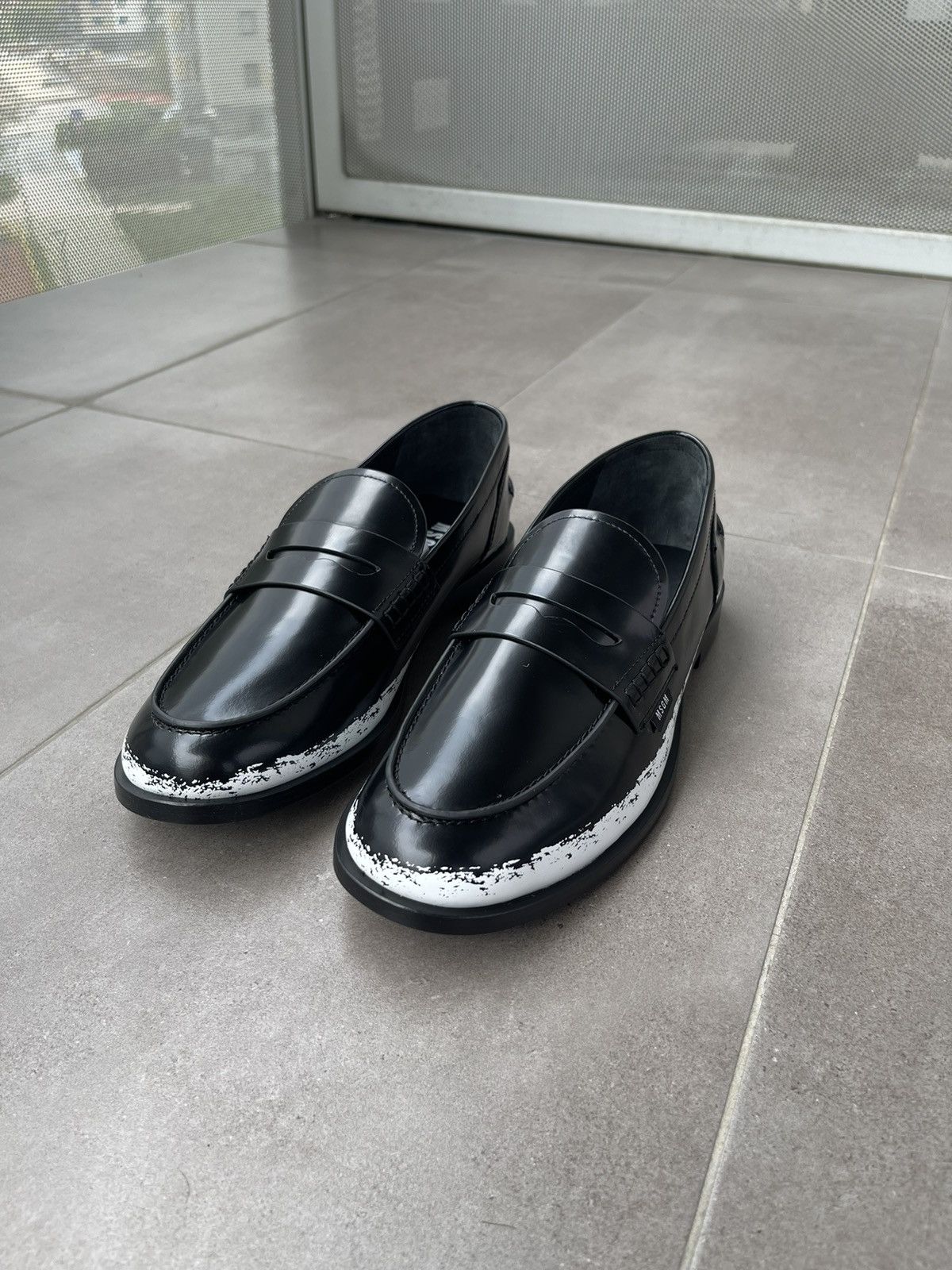 MSGM !DS! SS24 MSGM Black White Pattern Leather Loafers Size US 10 / EU 43 - 7 Thumbnail