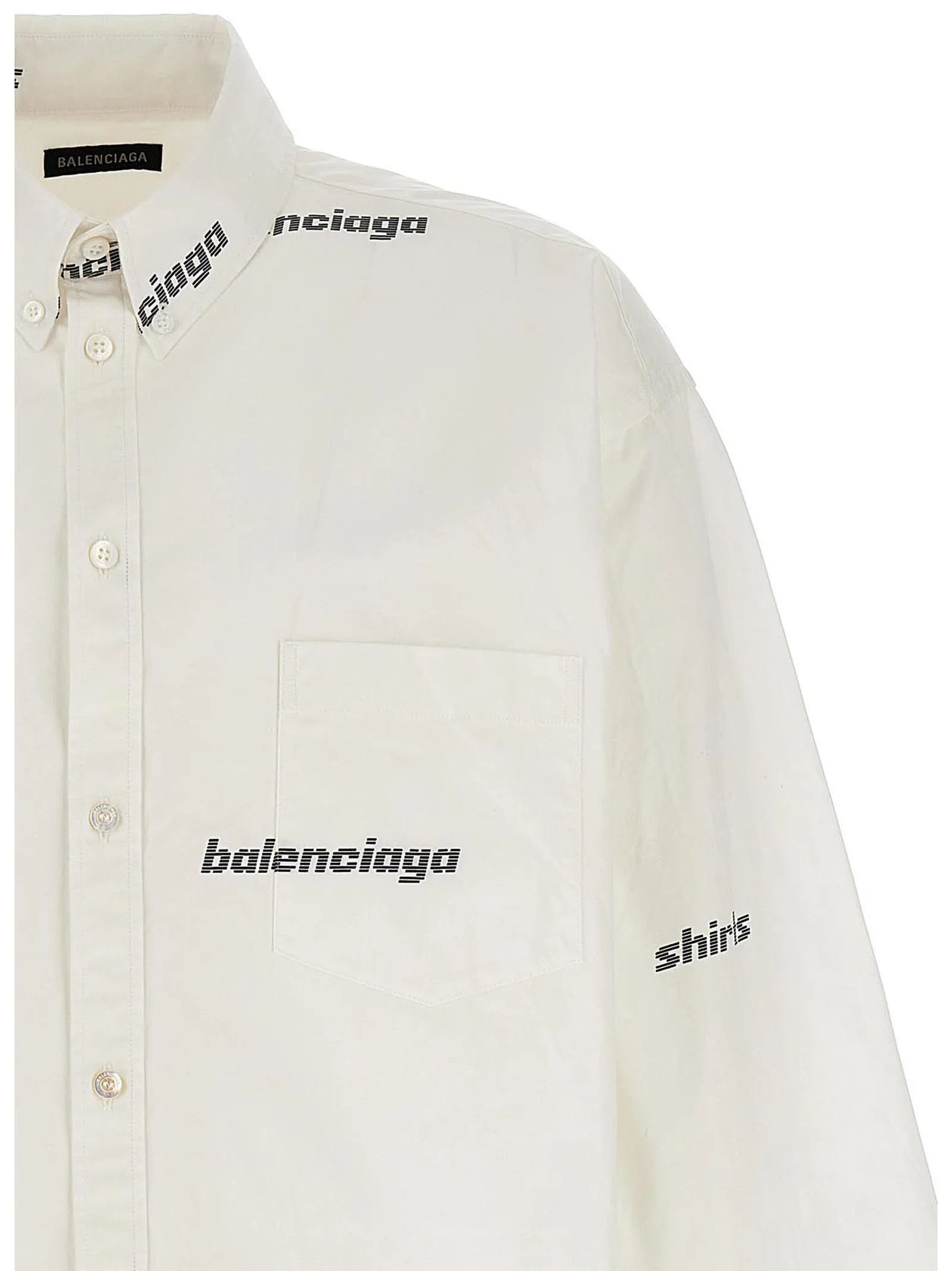 Balenciaga o1la1rc1a0325 Shirt All Over Shirt Large Fit in White Size US M / EU 48-50 / 2 - 3 Thumbnail