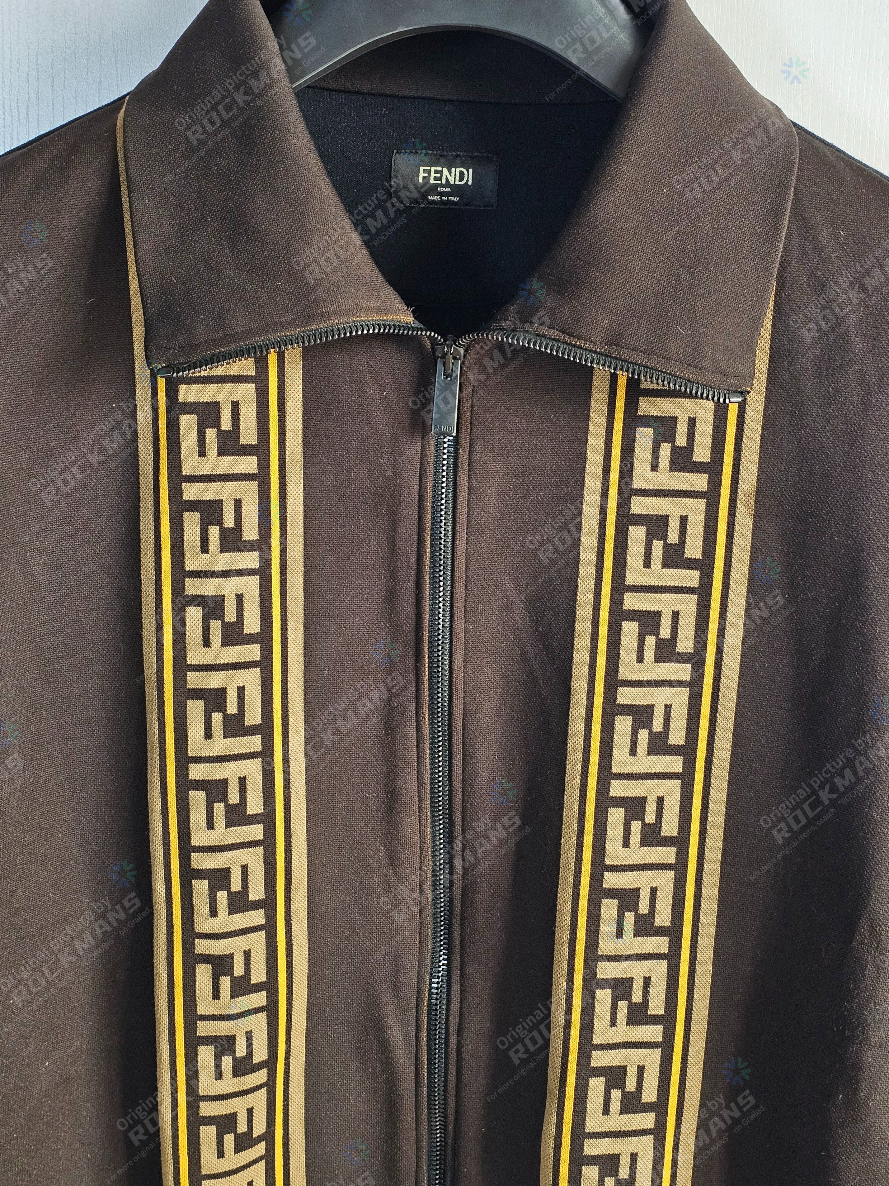 Fendi Fendi Kenya Barris Brown Knit Track Jacket Size L Size US L / EU 52-54 / 3 - 2 Thumbnail