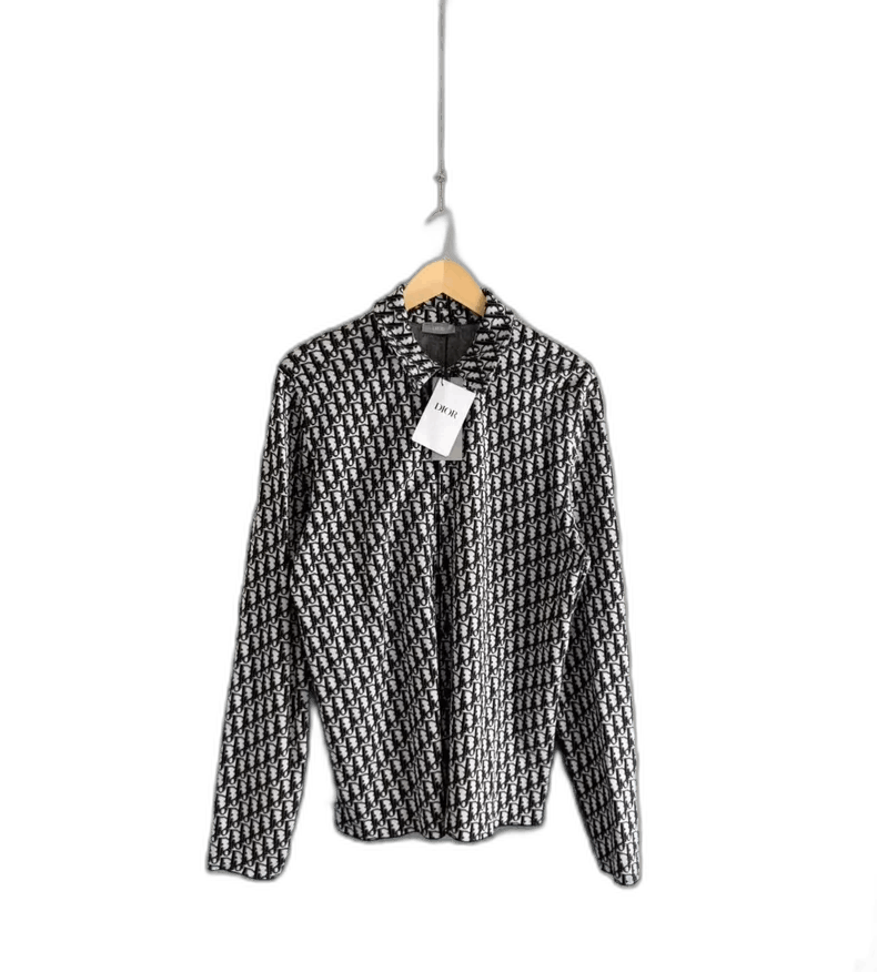 Dior Dior Oblique Navy Print Cotton Shirt L Size-2505 Size US L / EU 52-54 / 3 - 1 Thumbnail