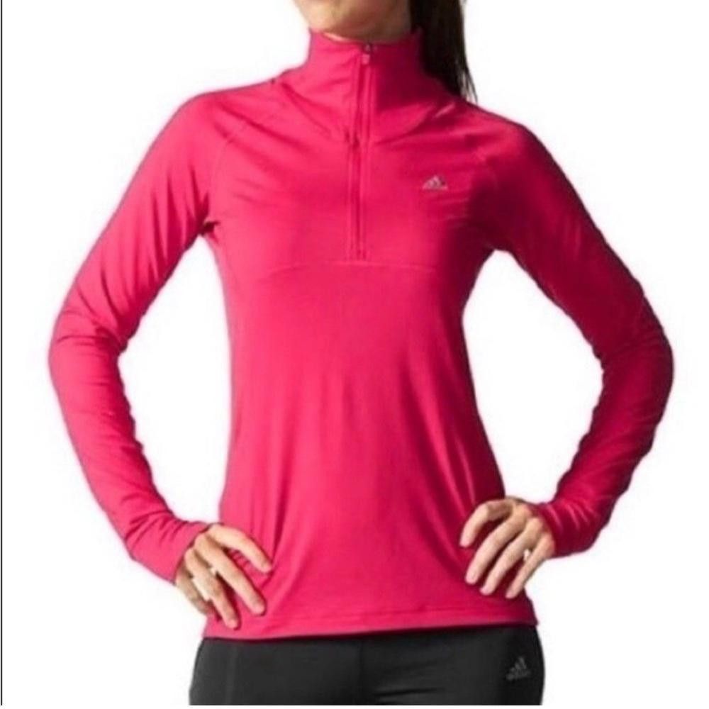 Adidas Adidas Pink Half Zip Long Sleeve Pullover Jacket Medium Size M / US 6-8 / IT 42-44 - 1 Thumbnail