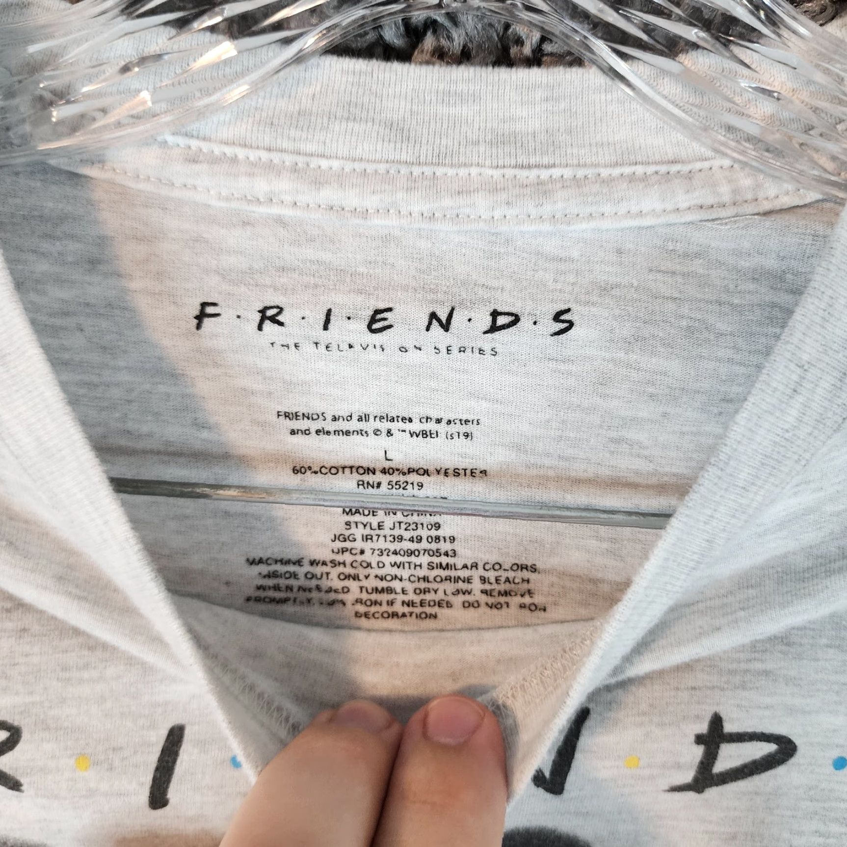 Vintage Friends Women's Long Sleeve T-shirt Gray Size Large Graphic Modern Size L / US 10 / IT 46 - 4 Thumbnail