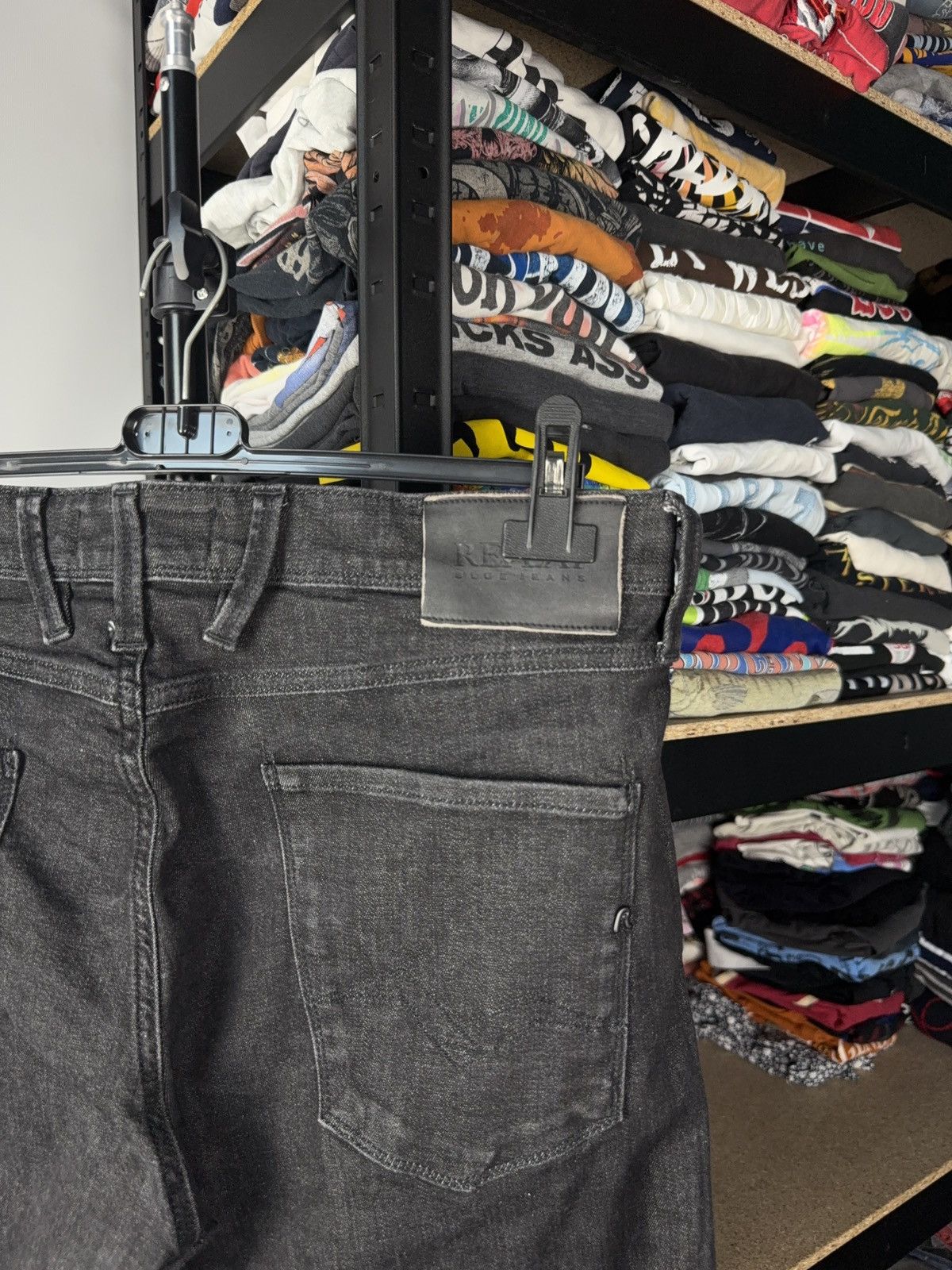 Replay Luxury 00s Replay Black Denim pants Jeans W34 Vintage Italy Size US 34 / EU 50 - 10 Thumbnail