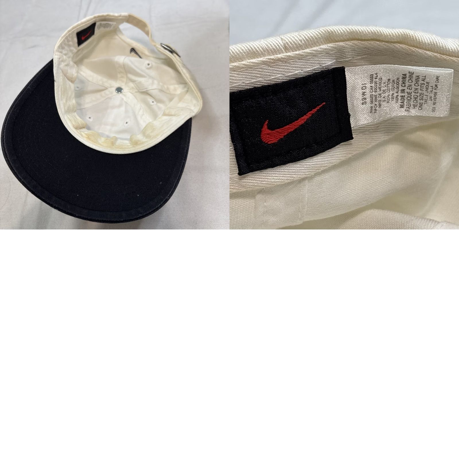 Nike VINTAGE Nike Baseball Cap White Blue Brim Black Tag Strap Back 90s Streetwear Mens One Size White Size ONE SIZE - 8 Thumbnail