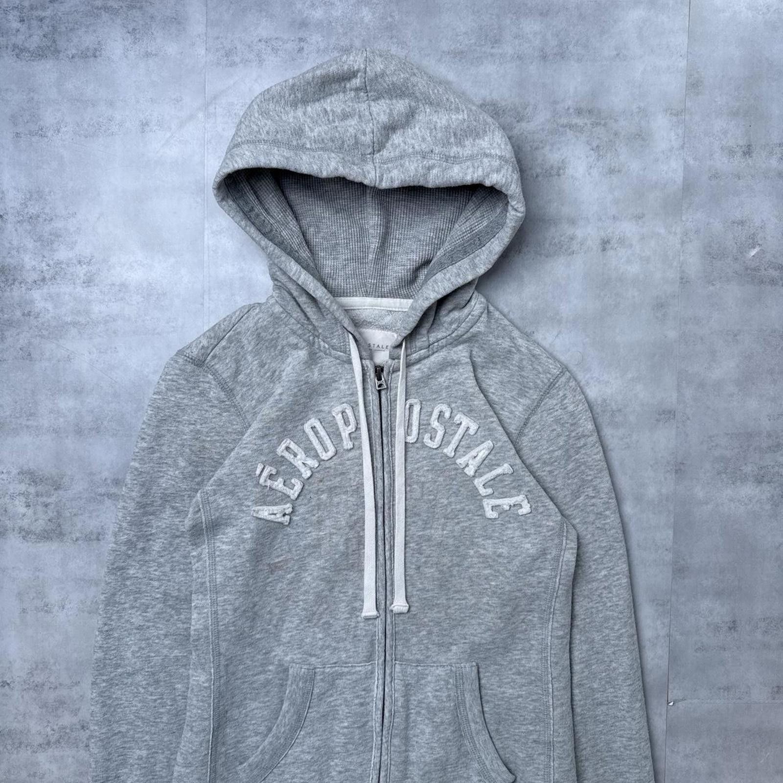 Aeropostale Y2K Aeropostale Gray Hoodie Zip Up Jacket Size XS / US 0-2 / IT 36-38 - 5 Thumbnail
