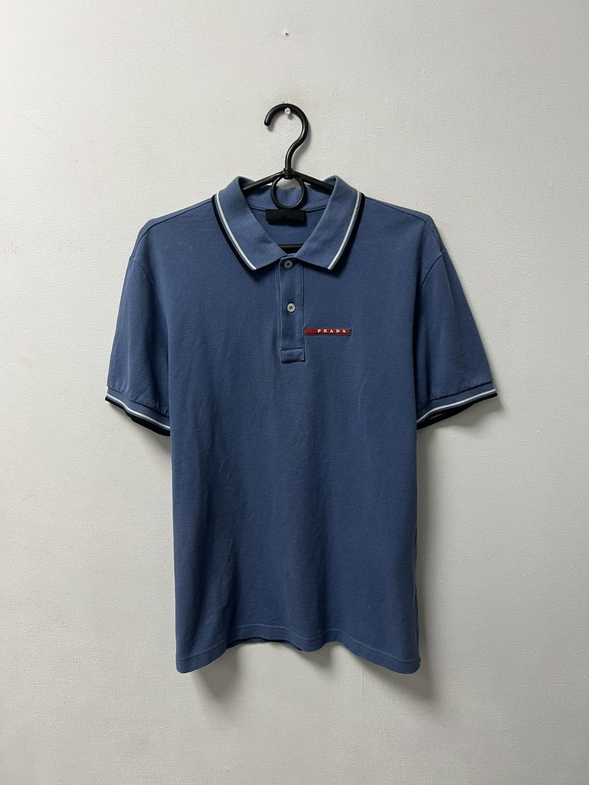 Prada Vintage Prada Polo T Shirt Red Tab Logo Size US L / EU 52-54 / 3 - 1 Thumbnail