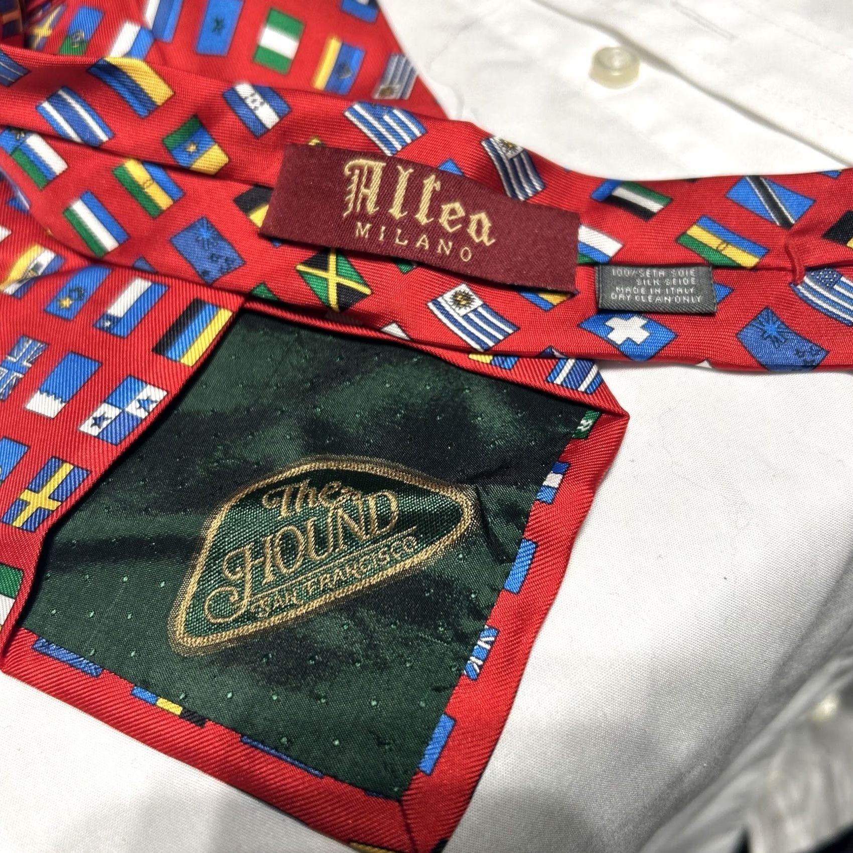 Altea Altea Milano Tie Country Flags Made In Italy For The Hound Men Tie Multicolor Italy Country of Origin Italy Mens Size ONE SIZE - 2 Thumbnail