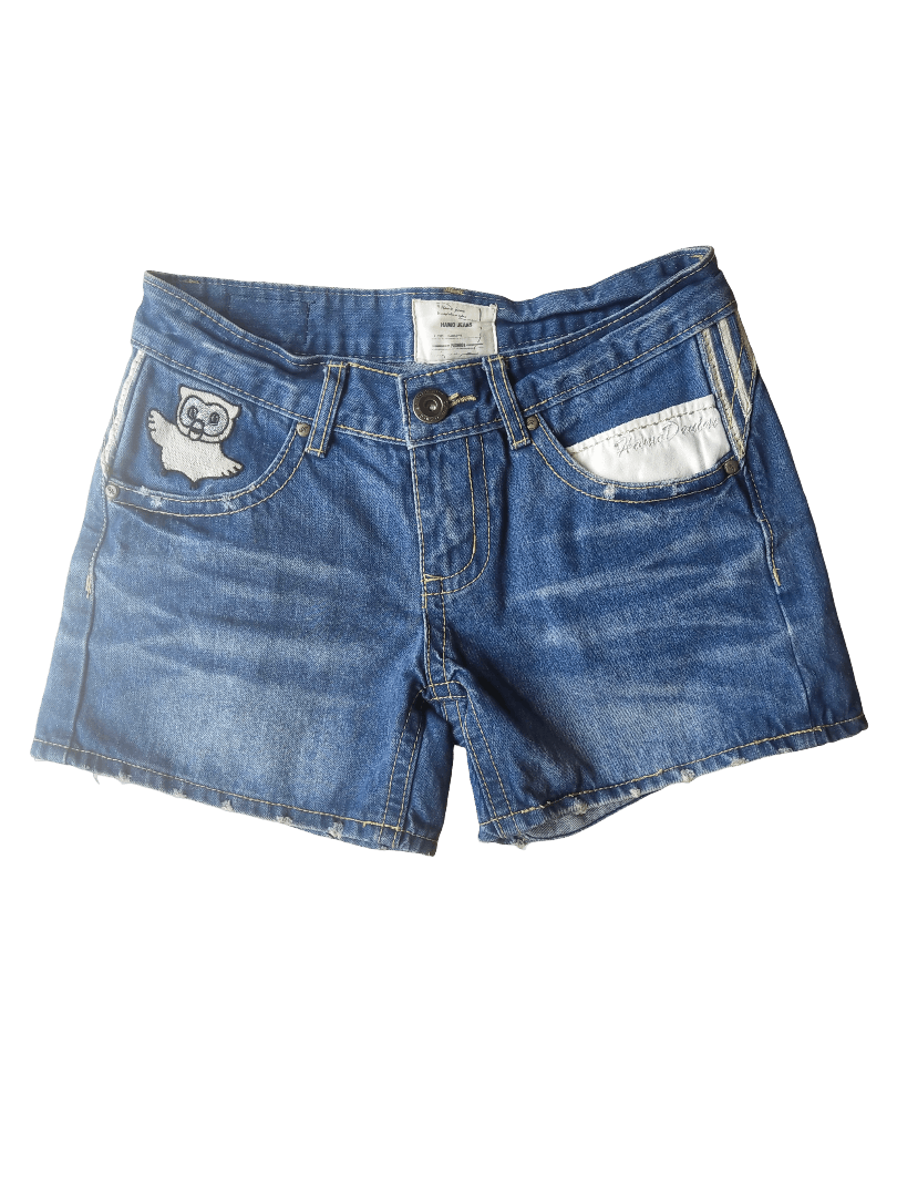 Japanese Brand Hamo Denim Vintage Japanese Patch Shorts Rare Y2K Embroidery Size 30" / US 8 / IT 44 - 5 Thumbnail