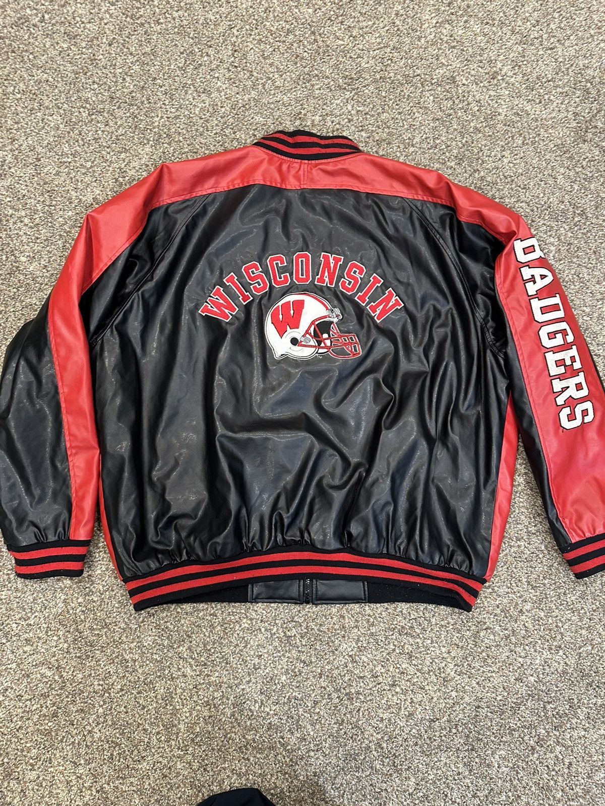 Vintage S and B Wisconsin Badgers bomber leather varsity jacket | Grailed