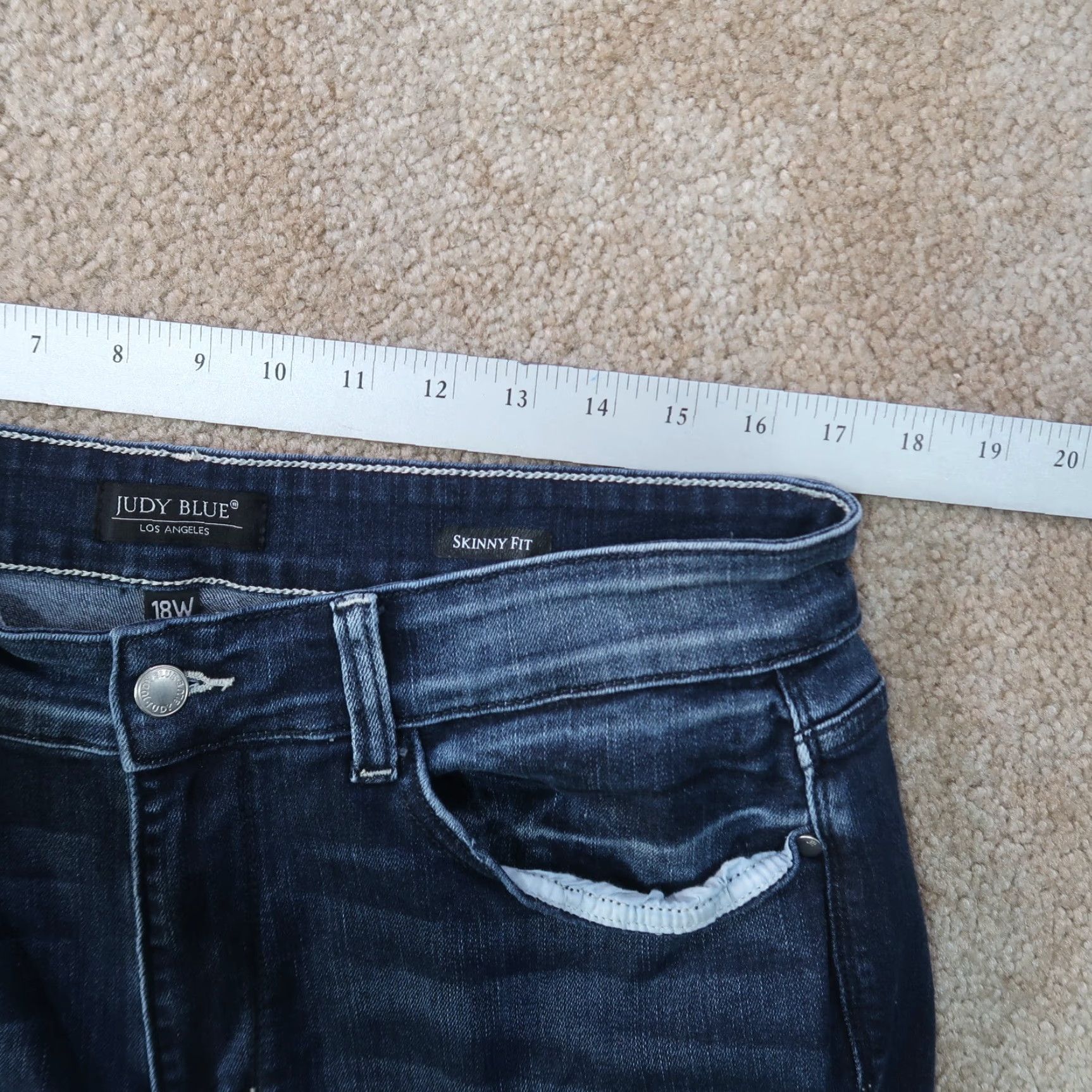 Denime Judy Blue Skinny Fit Jeans Women's 18w Blue Stretch Denim Mid Rise Size 40" / US 18 - 7 Thumbnail