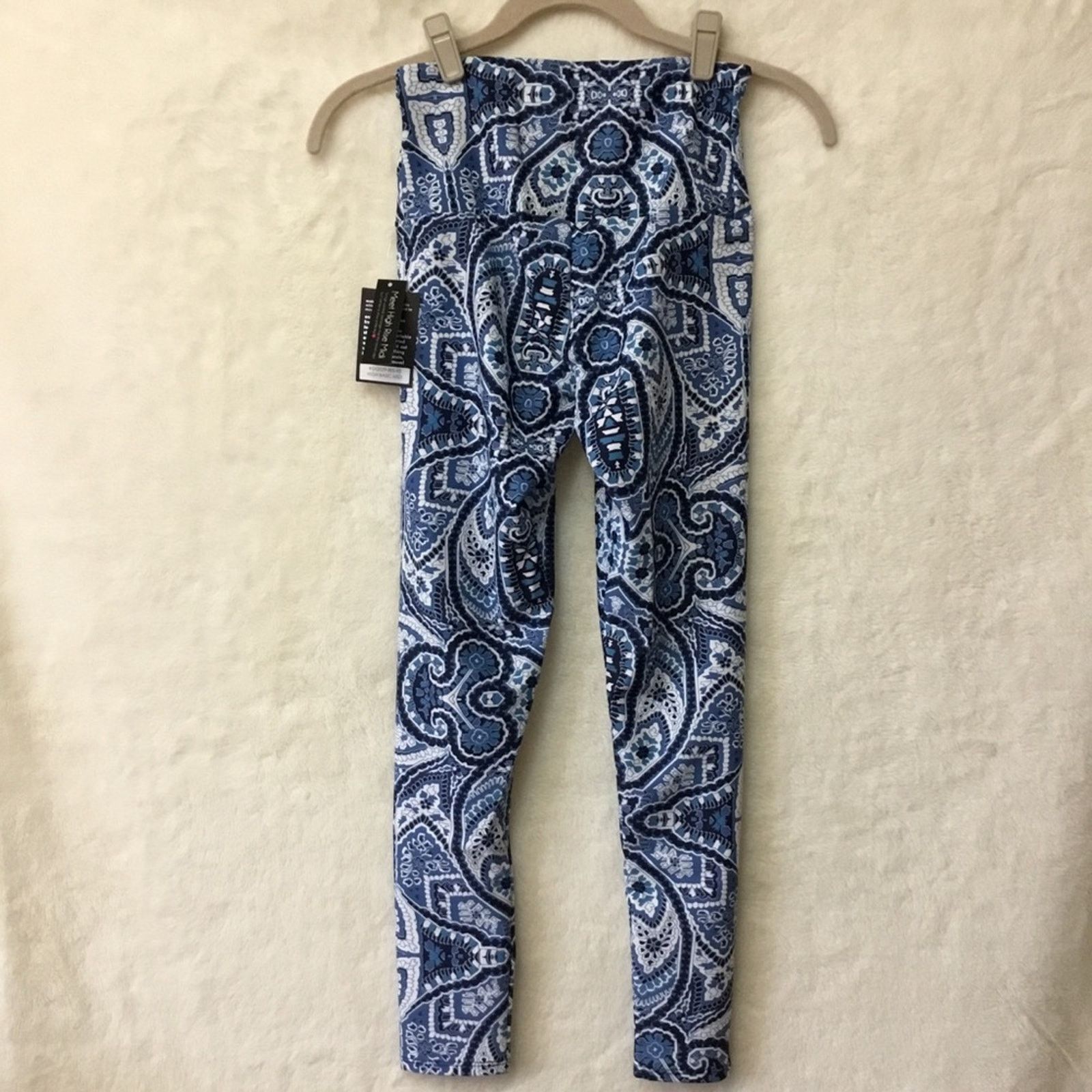Other ONZIE Blue Pattern High Waist Basic Midi Leggings Size 24" / US 00 / IT 34 - 11 Thumbnail