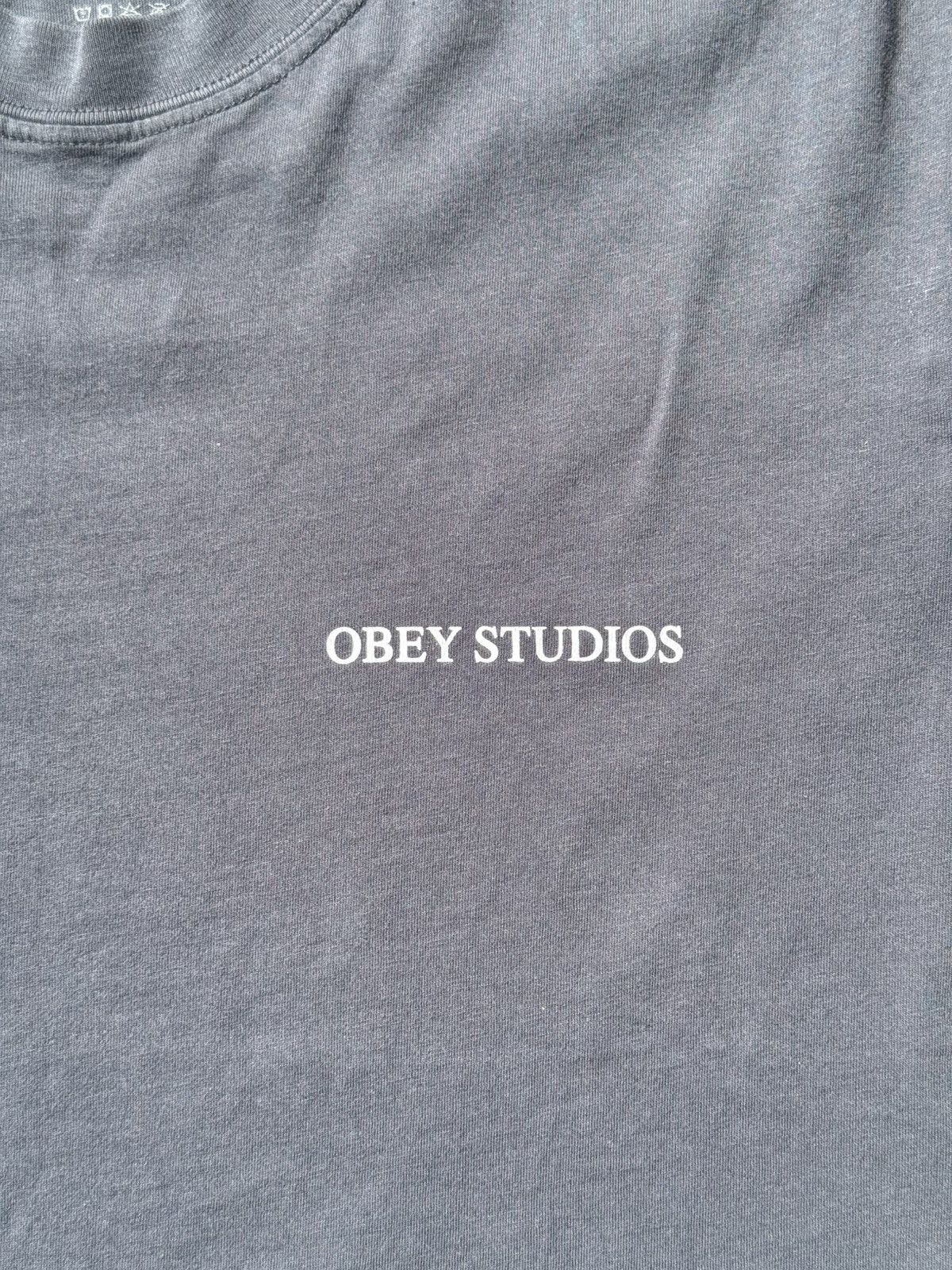 Obey Faded Navy Blue Crewneck Tee Size US M / EU 48-50 / 2 - 3 Thumbnail