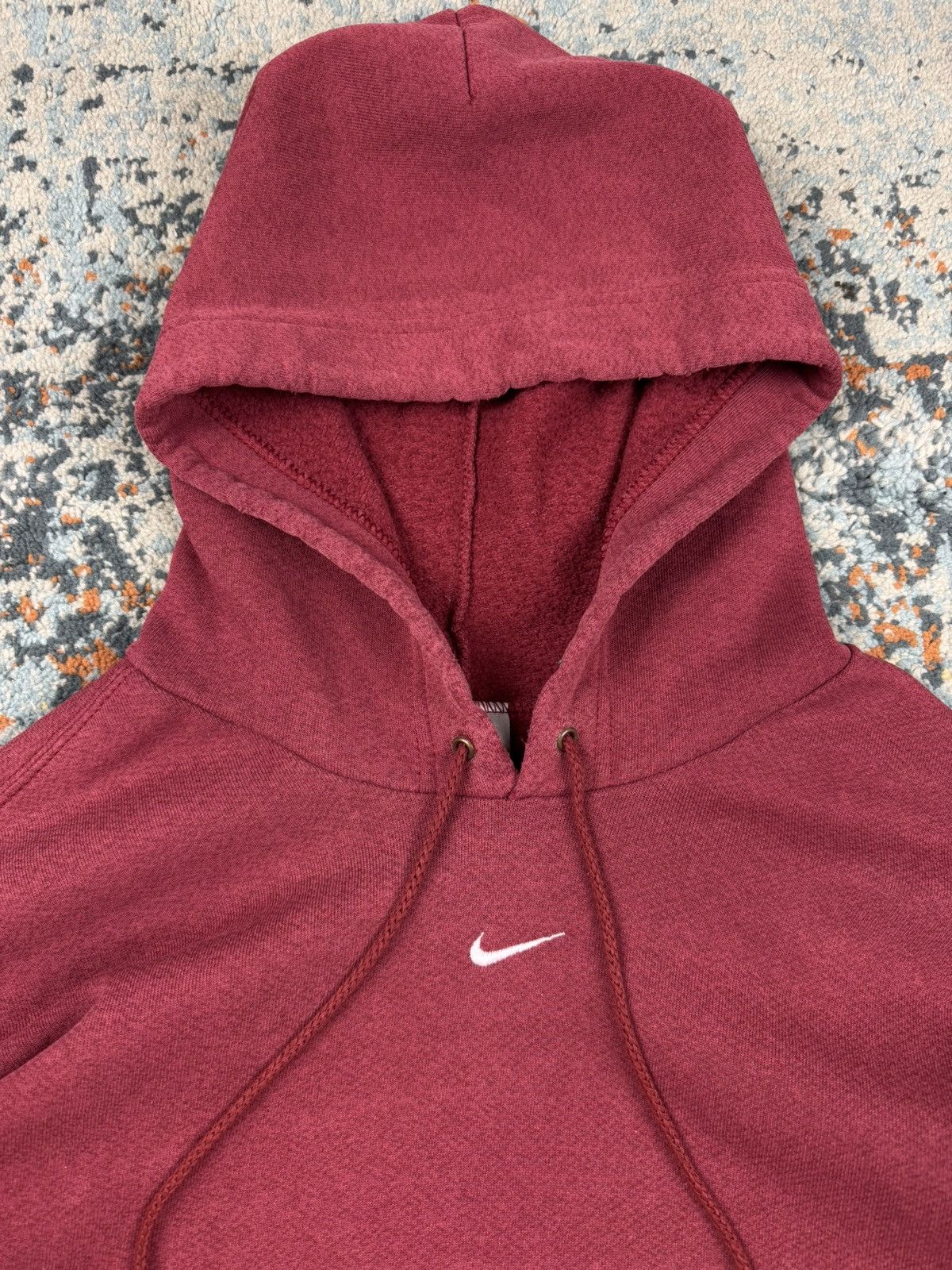 Nike × Vintage Vintage 90s Nike center swoosh super baggy distressed hoodie Size US XL / EU 56 / 4 - 4 Thumbnail