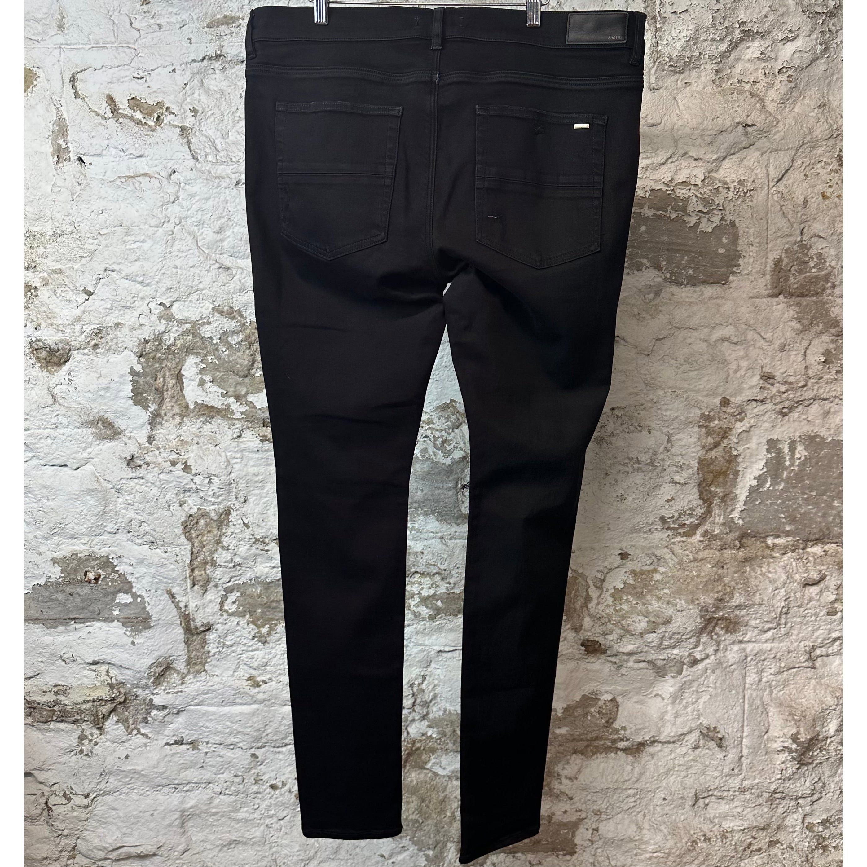 Amiri Amiri MX1 Green Leather Black Denim Jeans Sz 38 Size US 38 / EU 54 - 2 Thumbnail