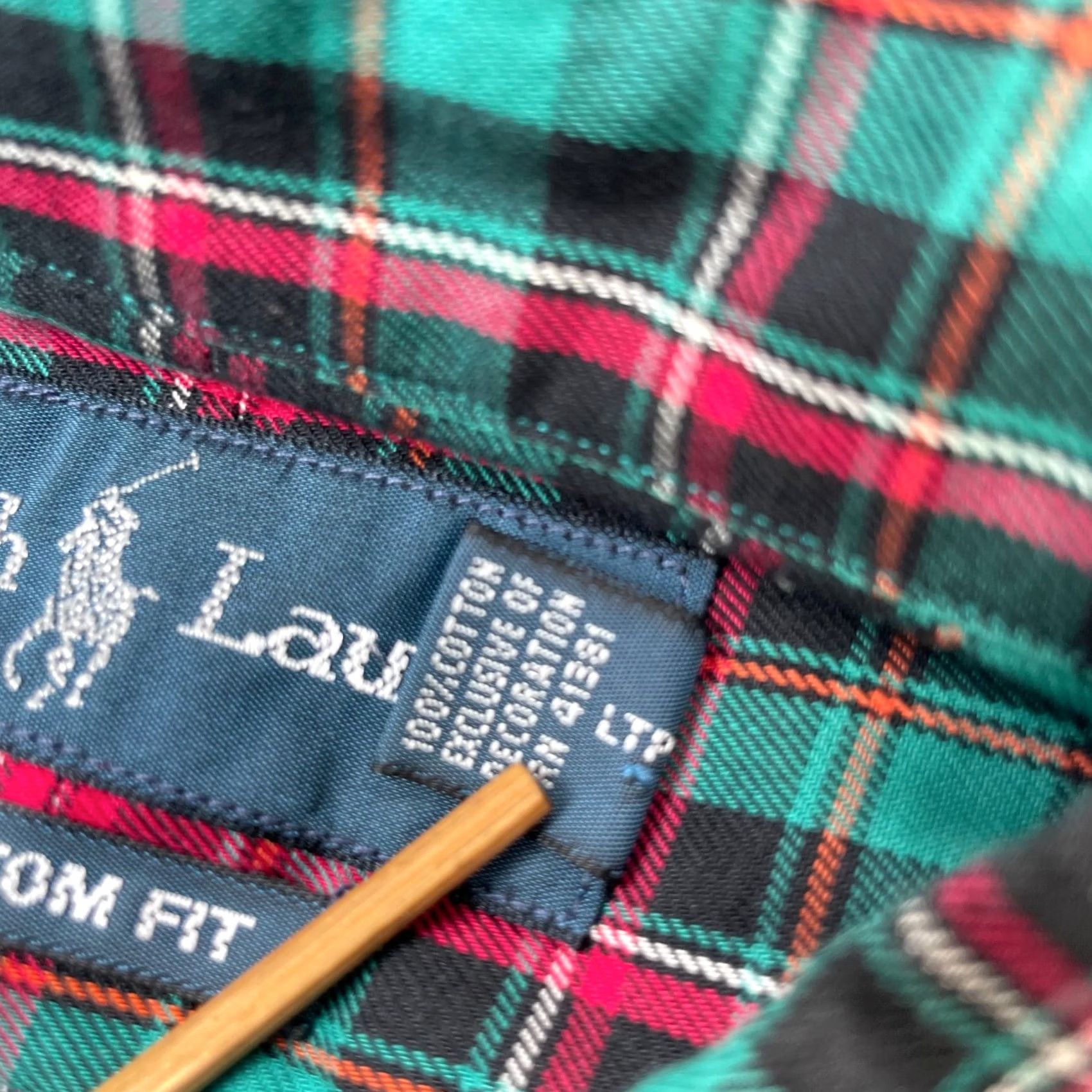 Ralph Lauren VINTAGE Ralph Lauren Shirt Mens Large Green Plaid Cotton Custom Fit Button Down Size US L / EU 52-54 / 3 - 5 Thumbnail