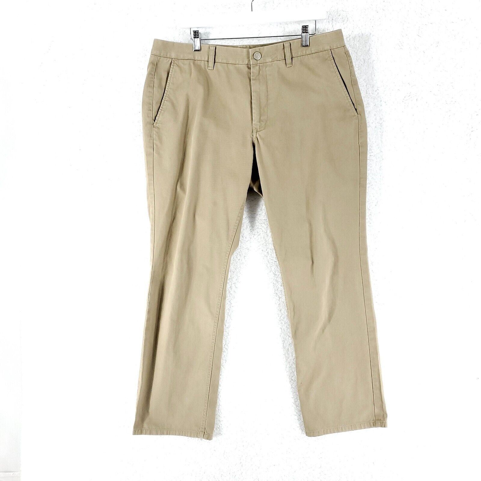 Bonobos Bonobos Cotton Flat Front Mid Rise Tan Chino Pants 37/30 Size US 37 - 1 Thumbnail