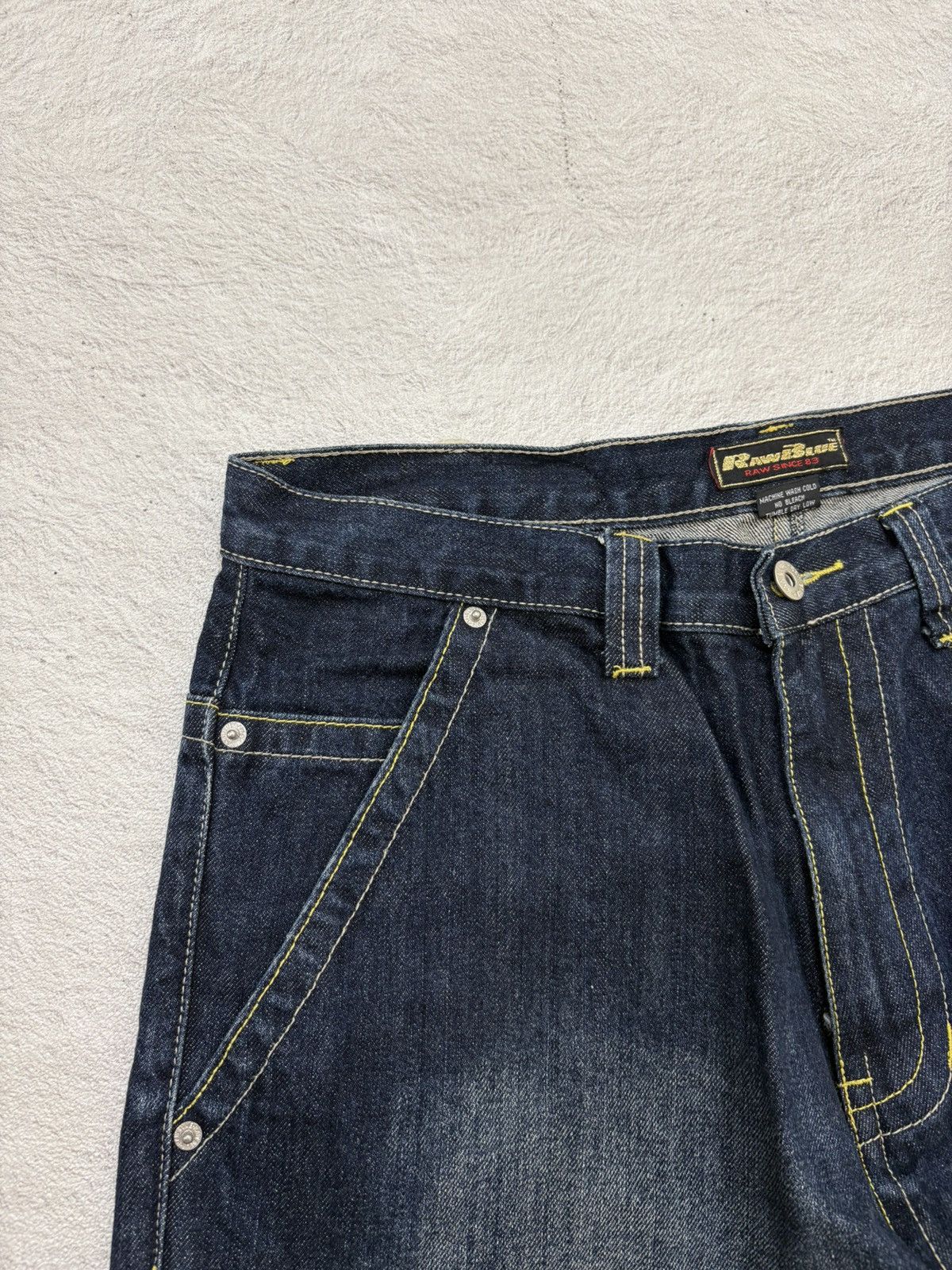 JNCO 2000s rawrblue poem embroidery jorts denim y2k style Size US 33 - 4 Thumbnail