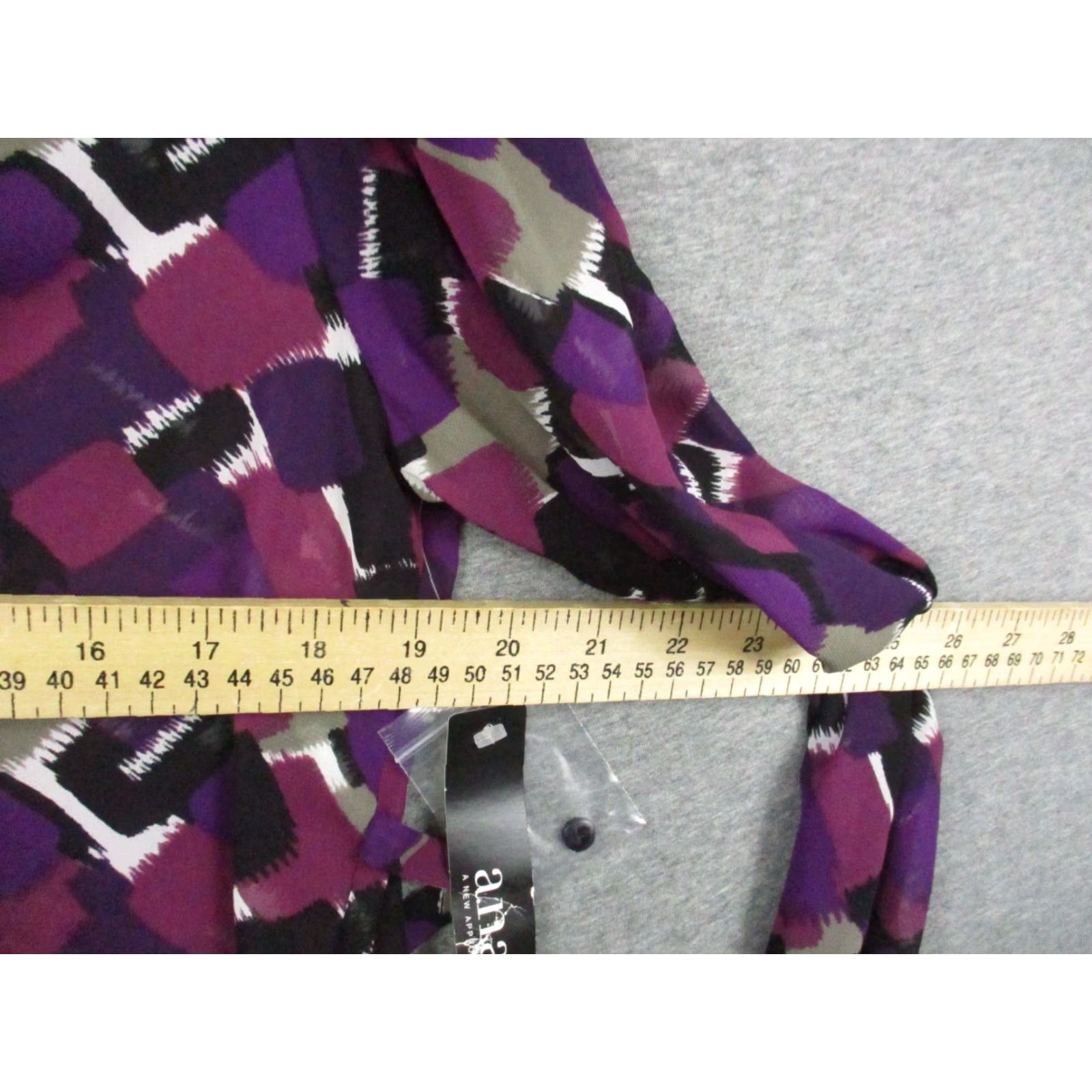Vintage Ana Large Womens Blouses Purple Black Geometric Flowy Lightweight Shirts 2 Lot Size L / US 10 / IT 46 - 6 Thumbnail
